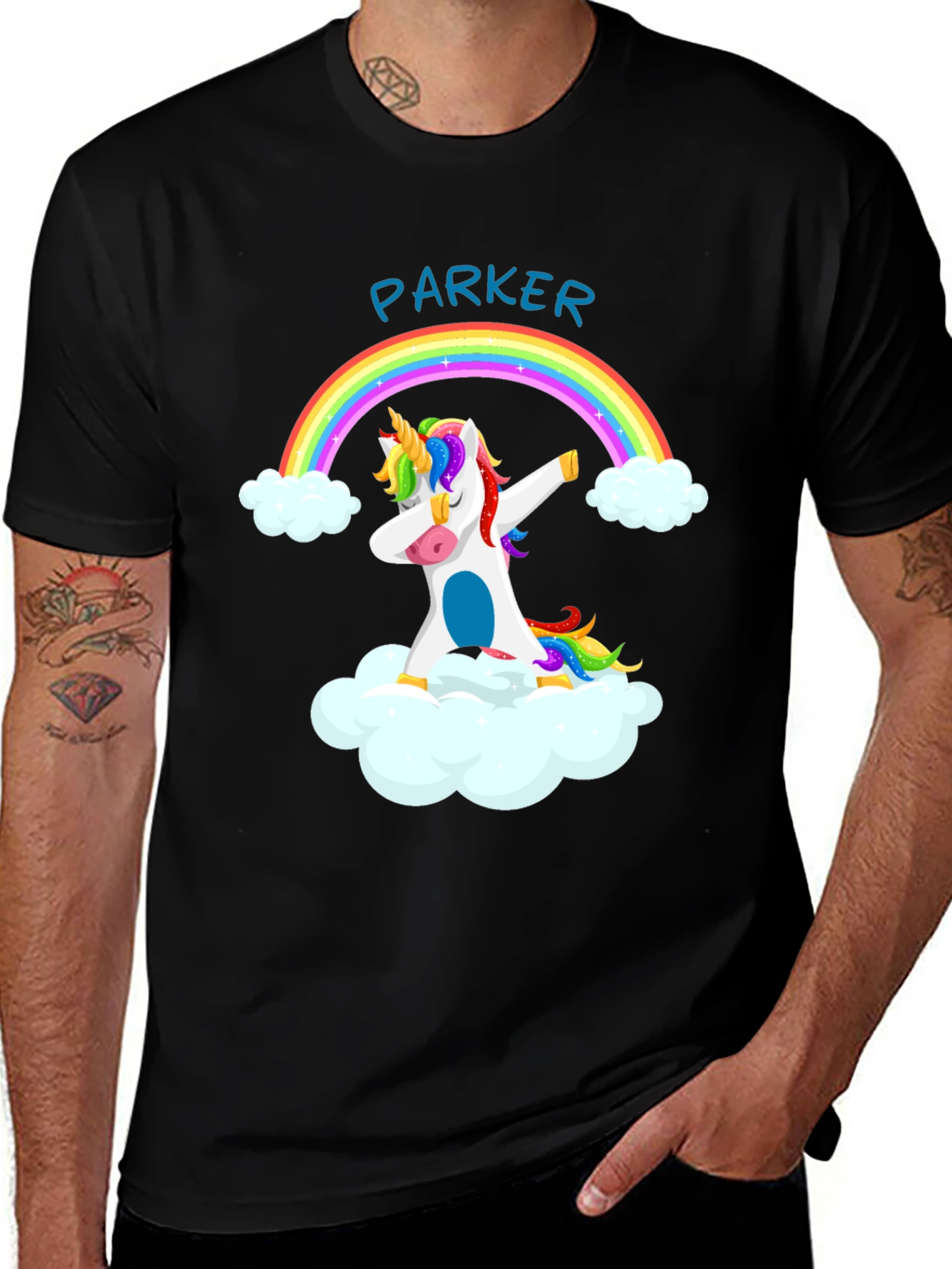 Unicorn Dab Rainbow T-Shirt - Personalized