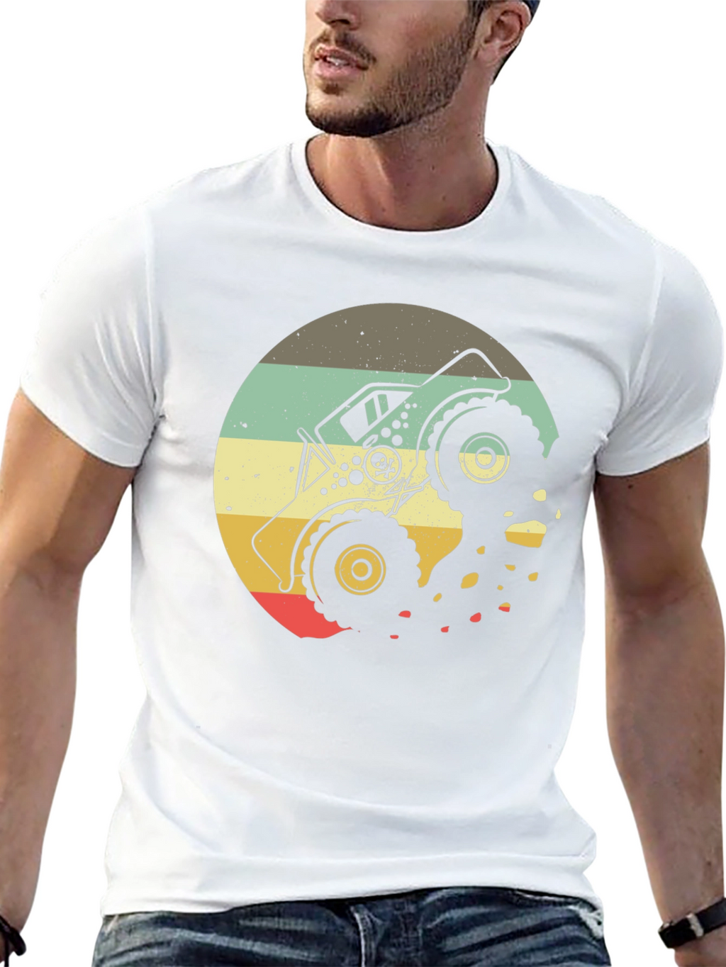 Monster Truck Retro Graphic T-Shirt - Black