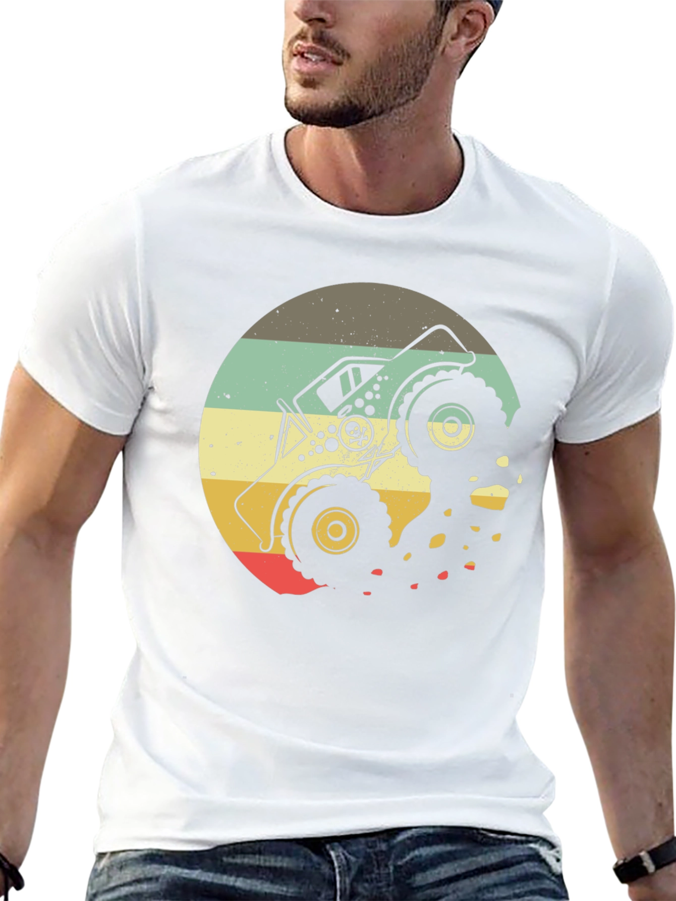 Monster Truck Retro Graphic T-Shirt - Black