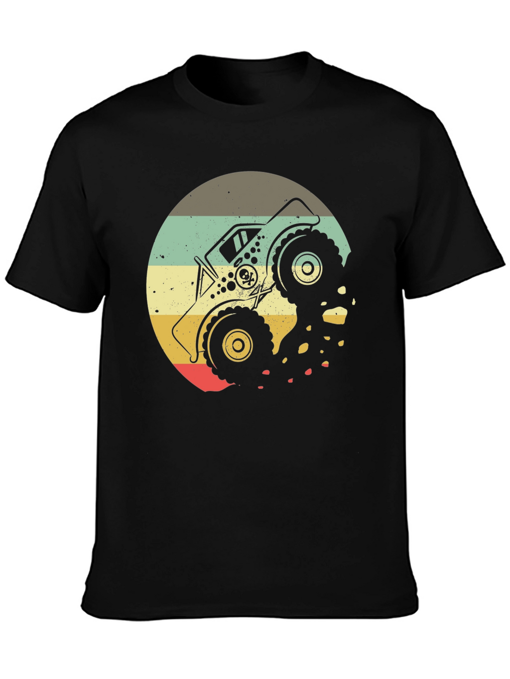 Monster Truck Retro Graphic T-Shirt - Black