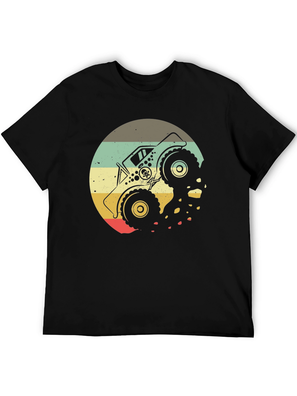 Monster Truck Retro Graphic T-Shirt - Black