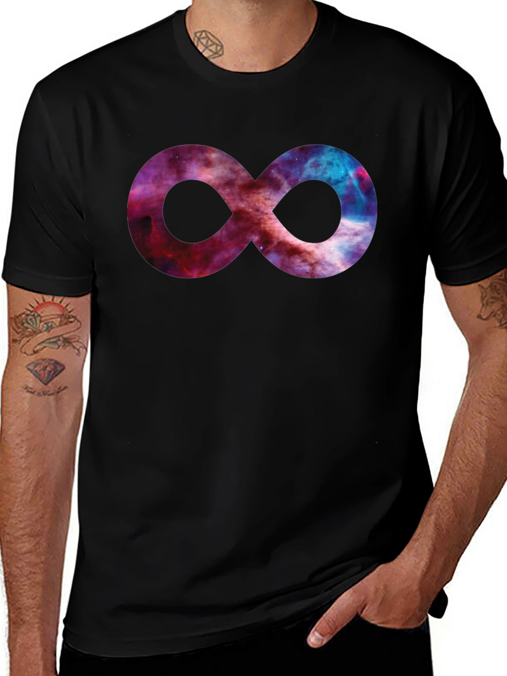 Galaxy Infinity Symbol Black T-Shirt