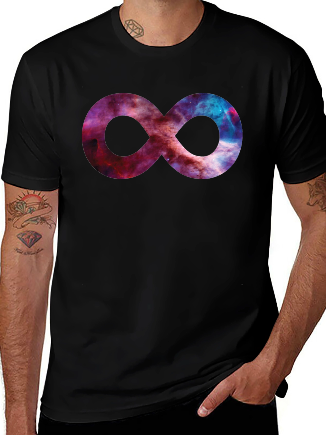 Galaxy Infinity Symbol Black T-Shirt