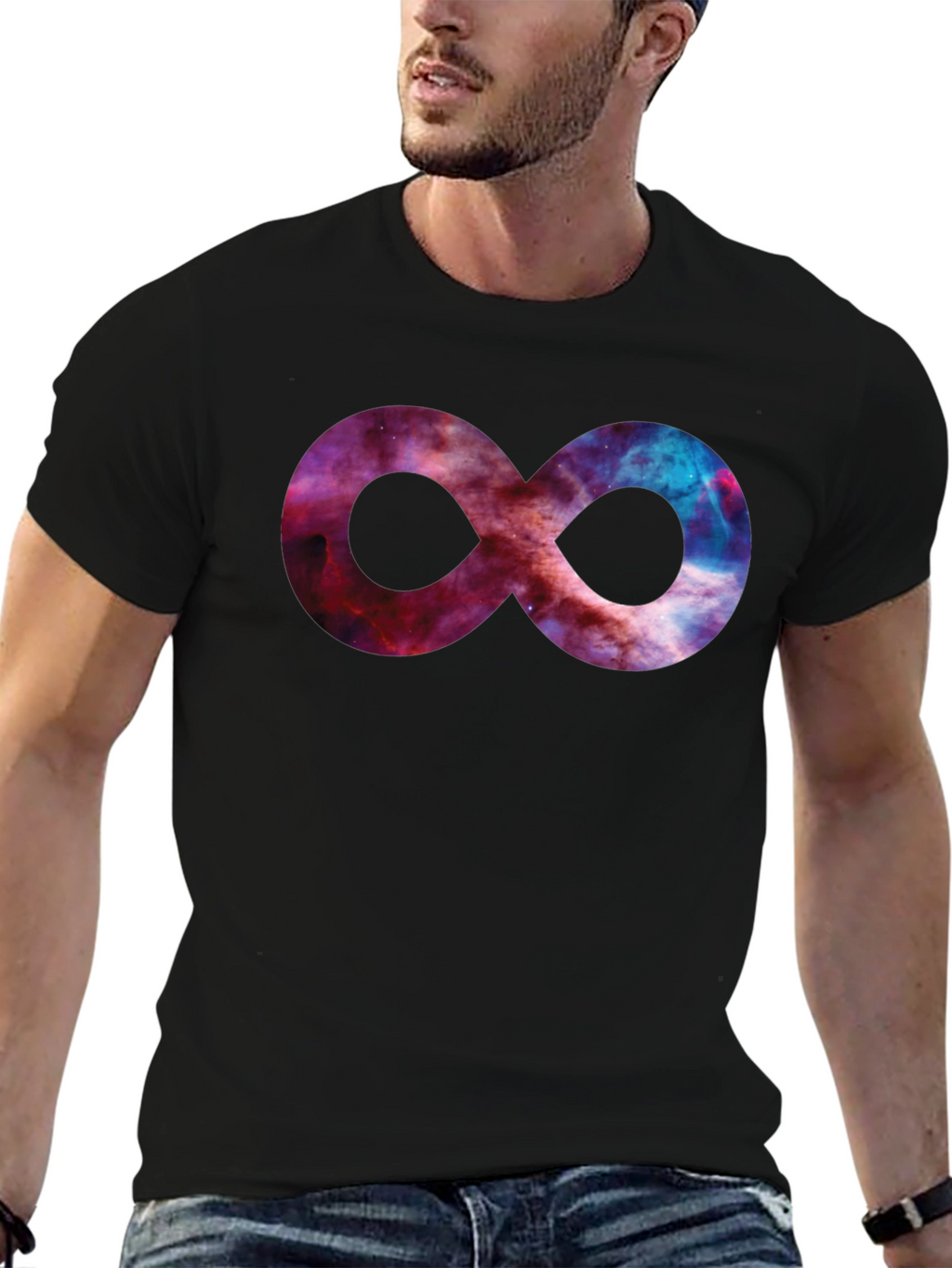 Galaxy Infinity Symbol Black T-Shirt