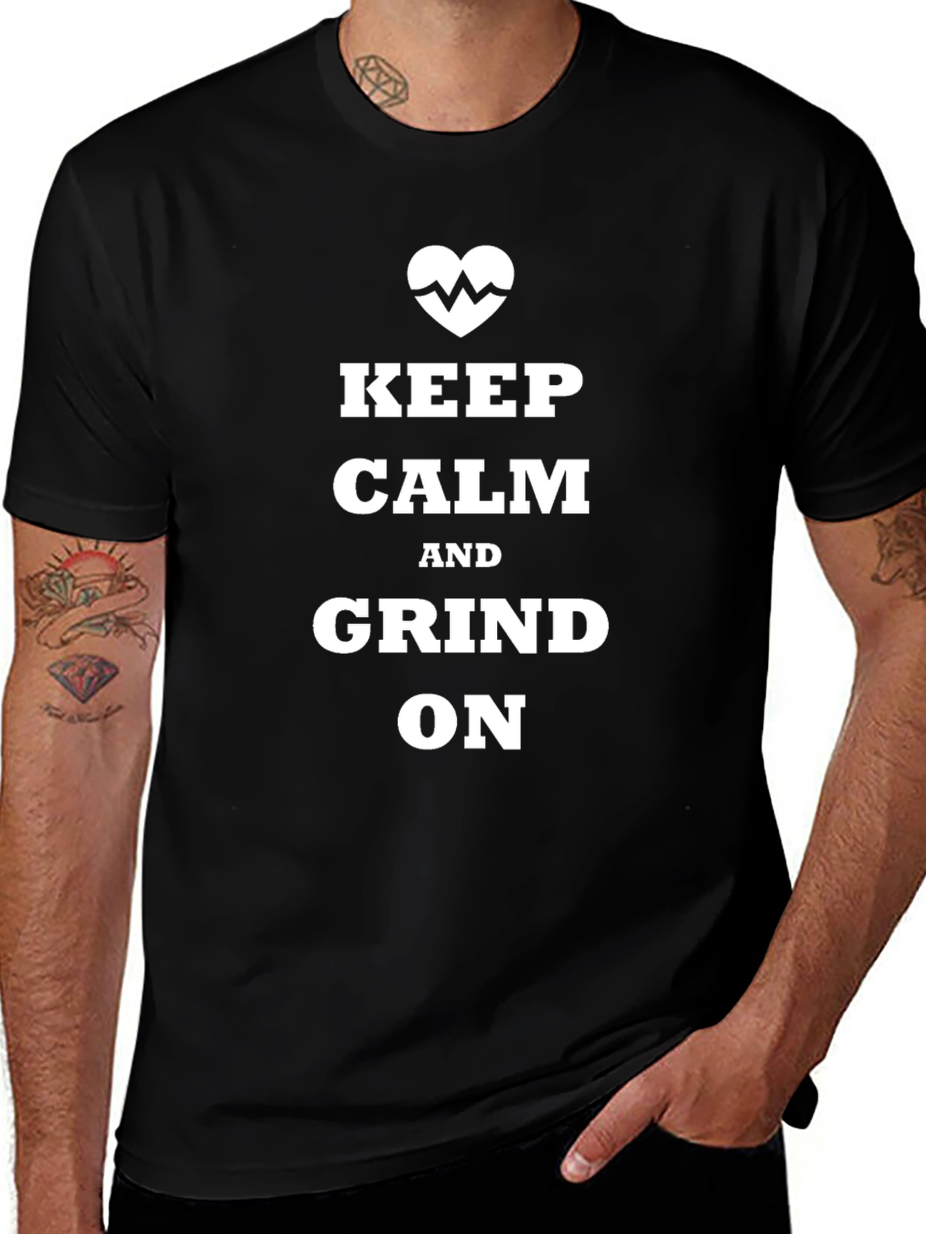 Keep Calm and Grind On Black T-Shirt