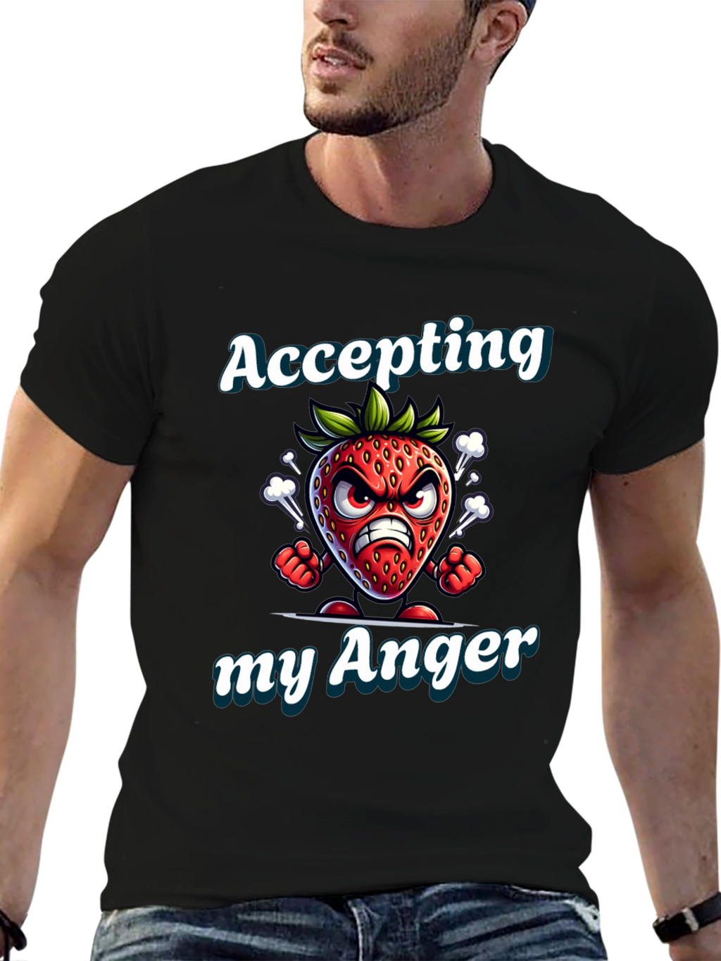 Accepting My Anger Strawberry Graphic T-Shirt