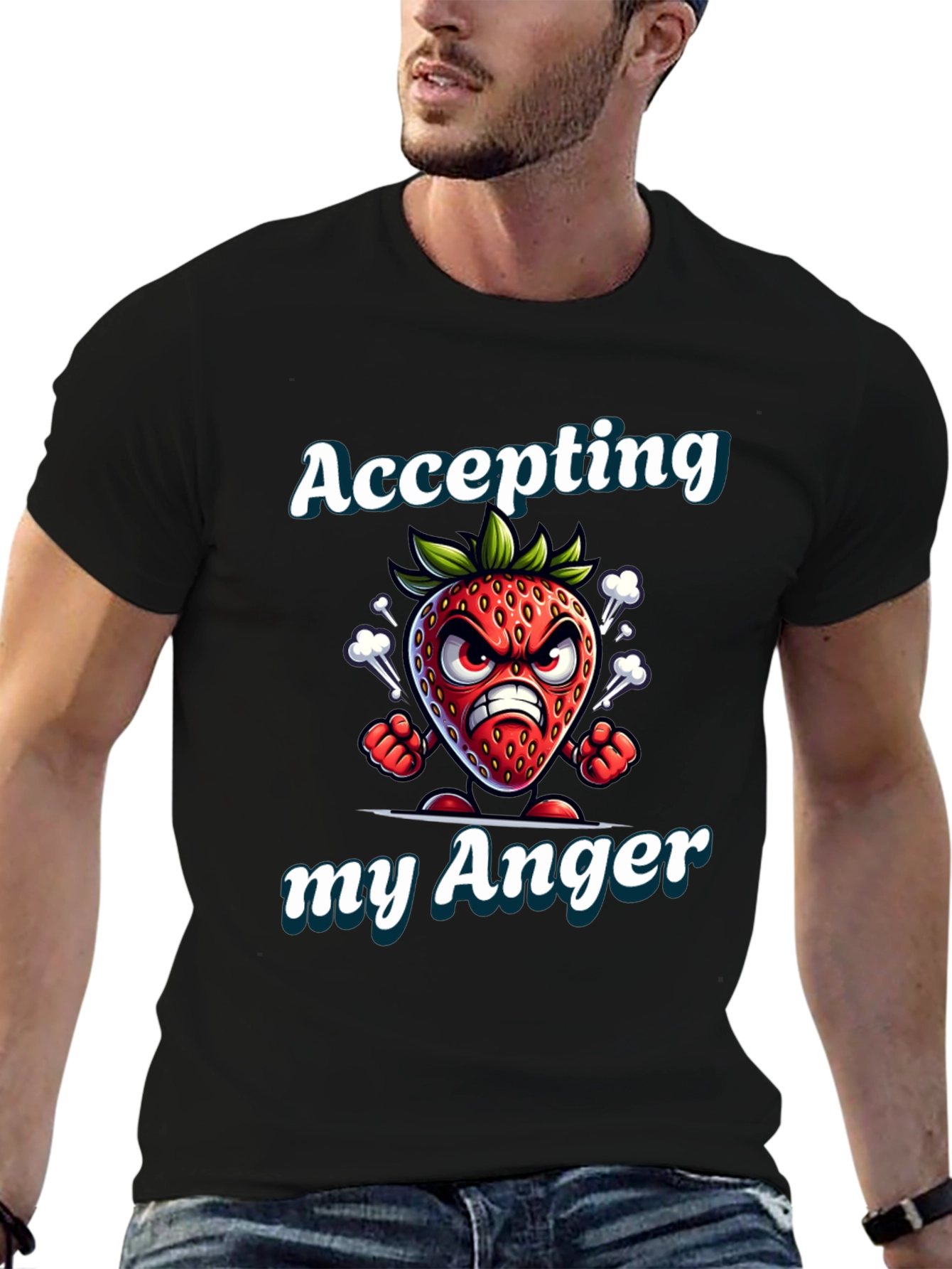Accepting My Anger Strawberry Graphic T-Shirt
