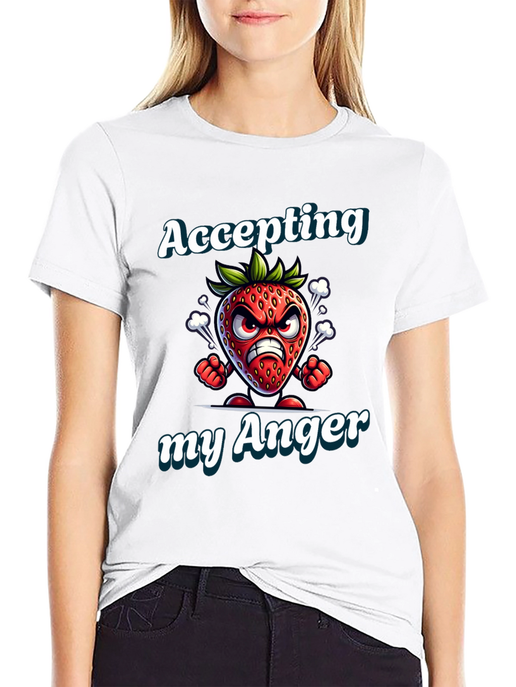Accepting My Anger Strawberry Graphic T-Shirt