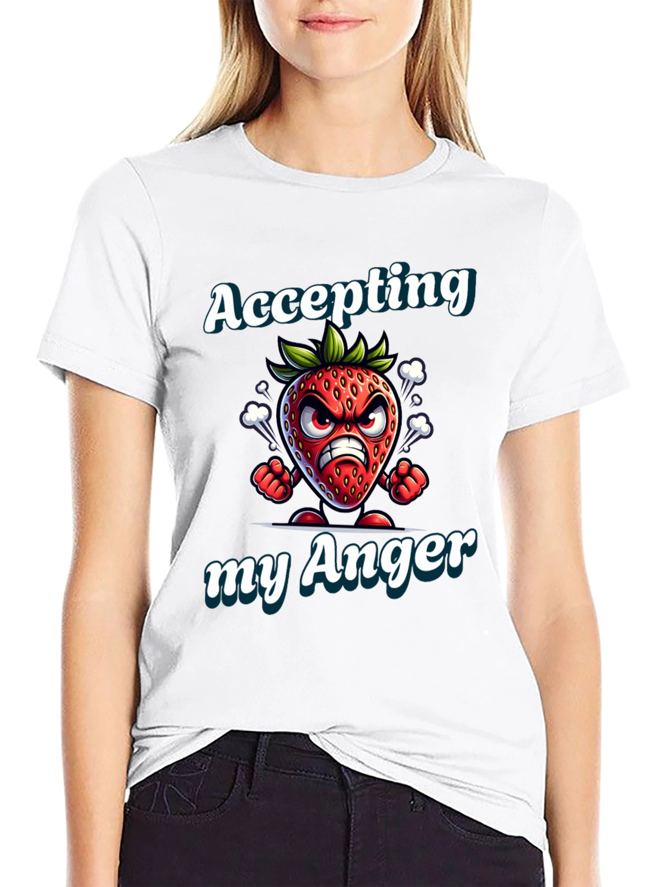 Accepting My Anger Strawberry Graphic T-Shirt