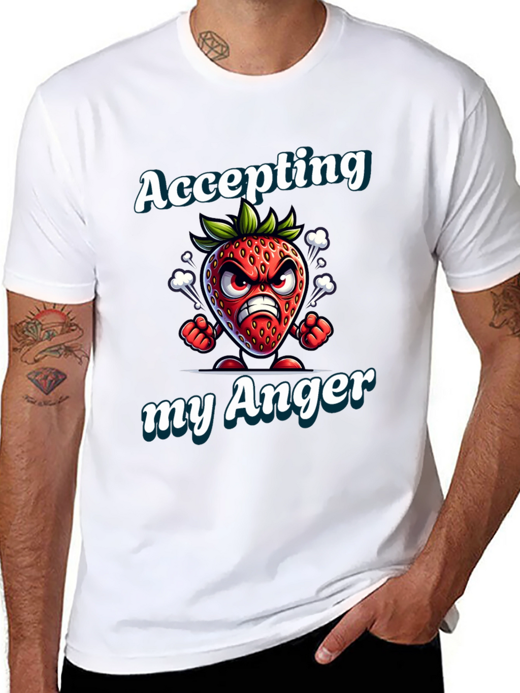 Accepting My Anger Strawberry Graphic T-Shirt