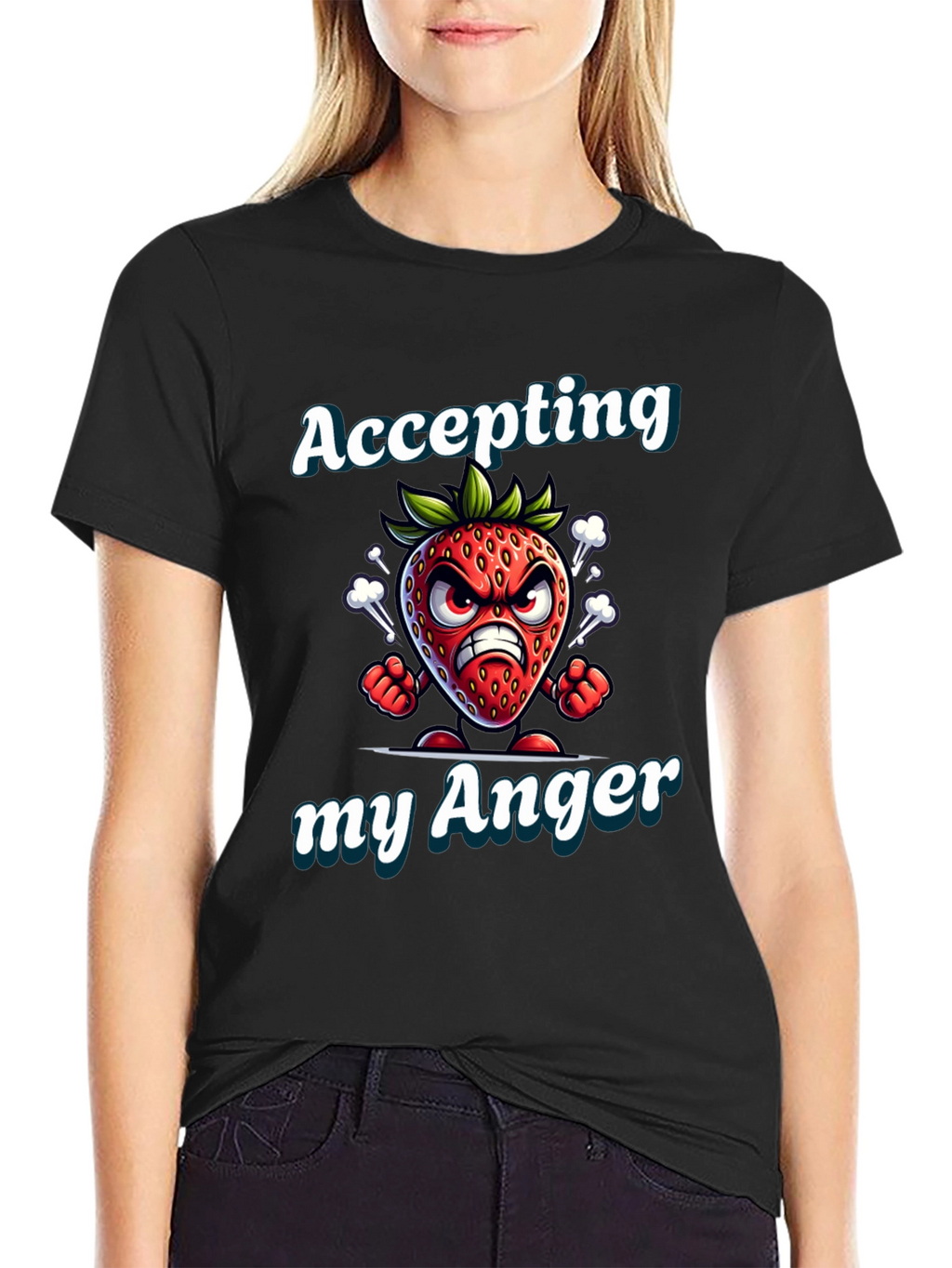 Accepting My Anger Strawberry Graphic T-Shirt