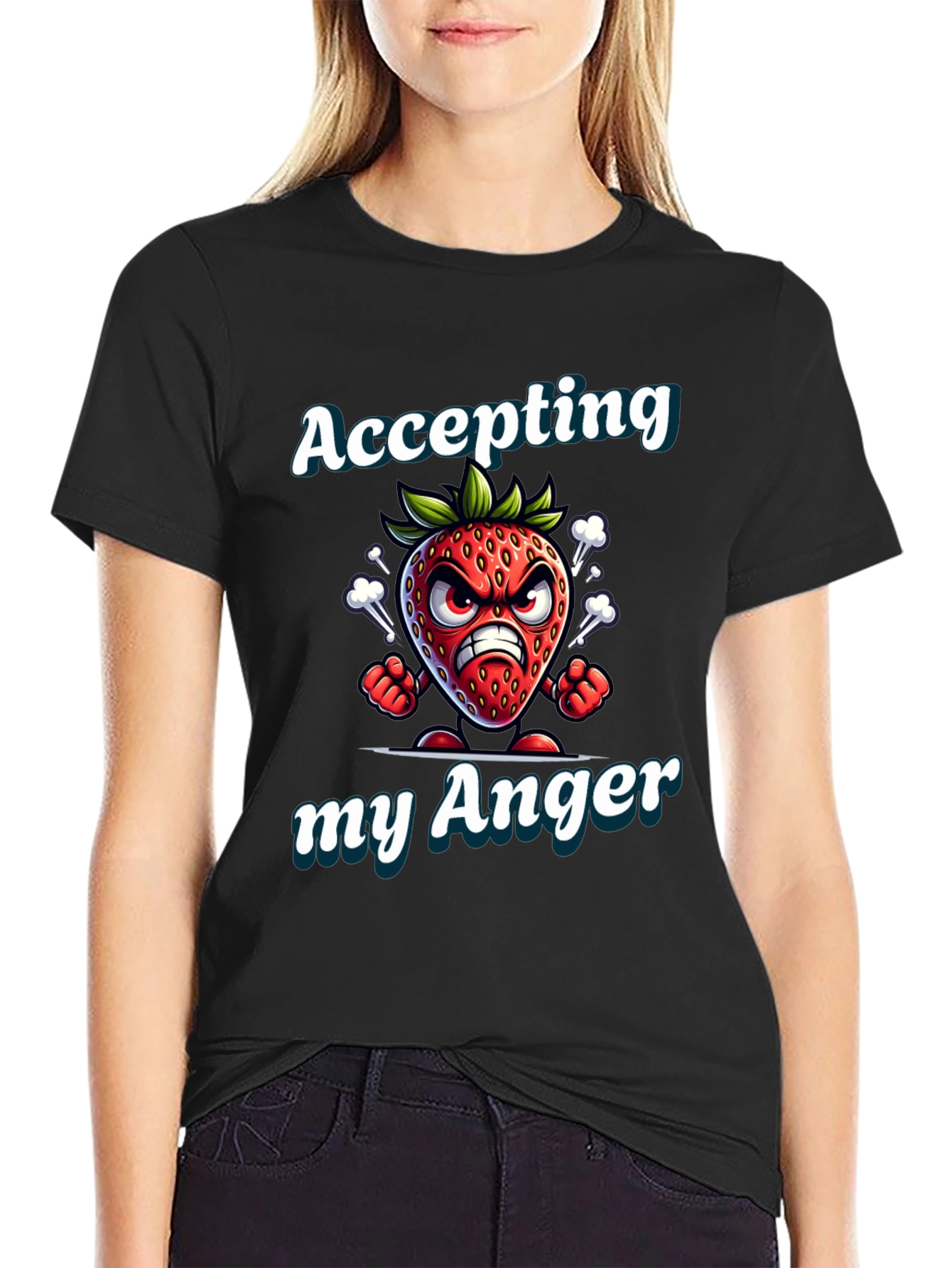 Accepting My Anger Strawberry Graphic T-Shirt