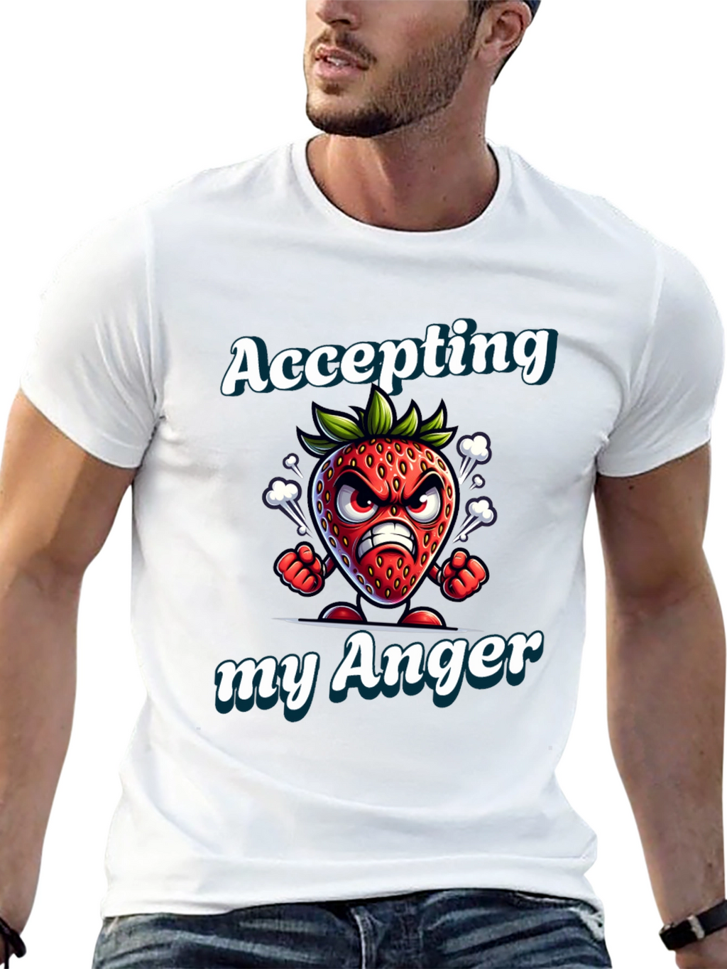Accepting My Anger Strawberry Graphic T-Shirt