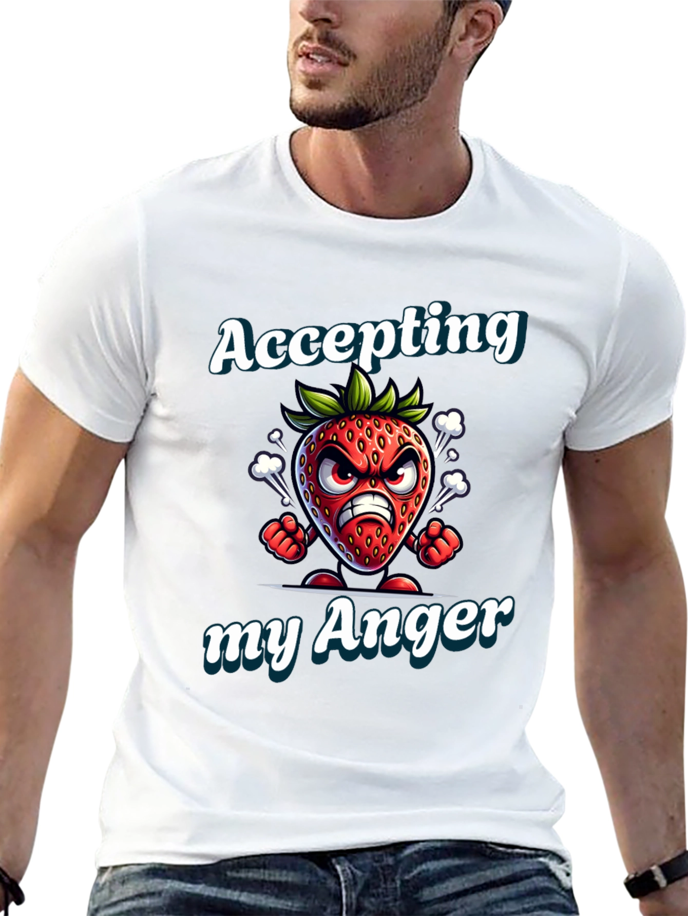 Accepting My Anger Strawberry Graphic T-Shirt