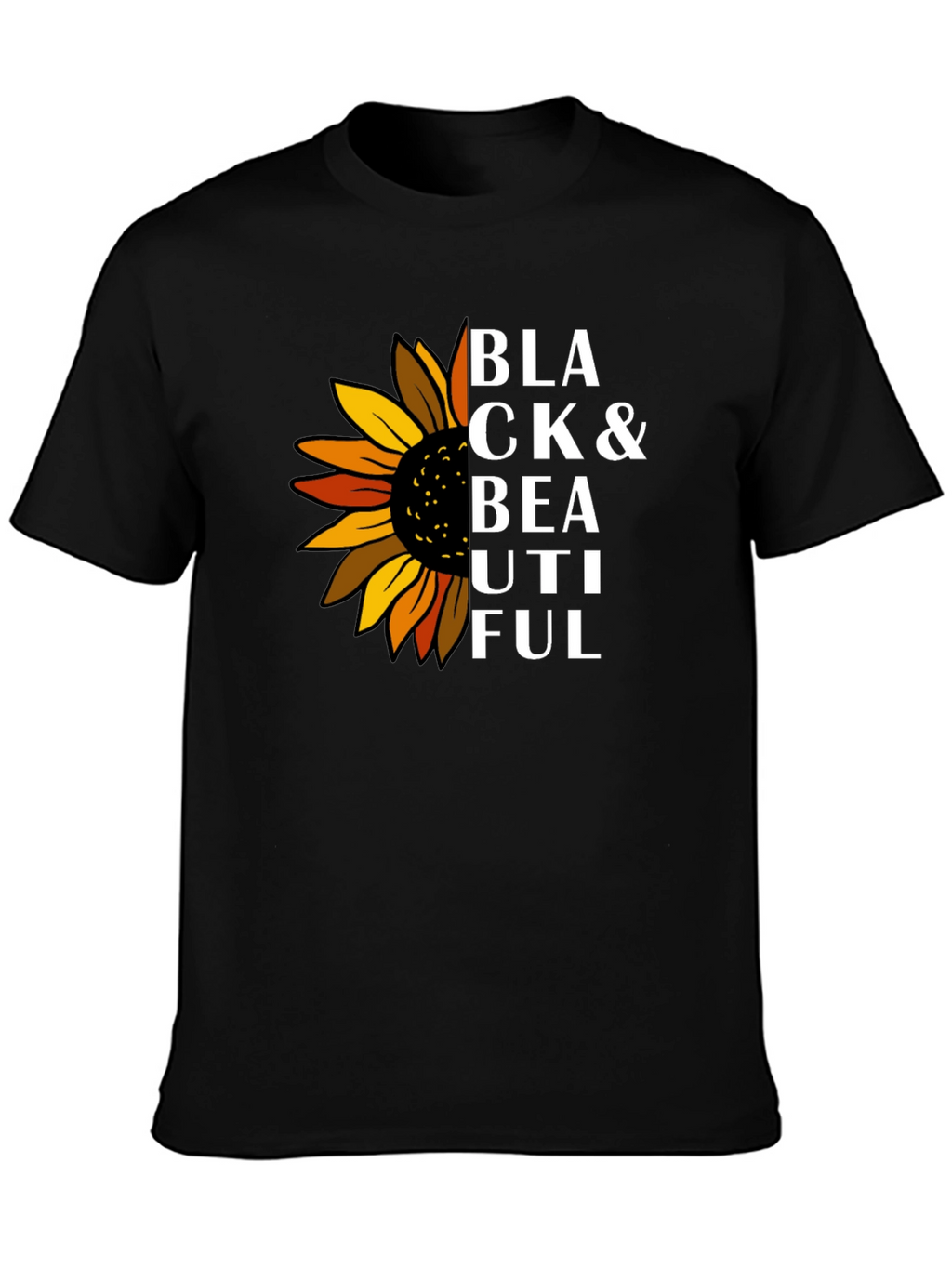 Black & Beautiful Sunflower Graphic T-Shirt