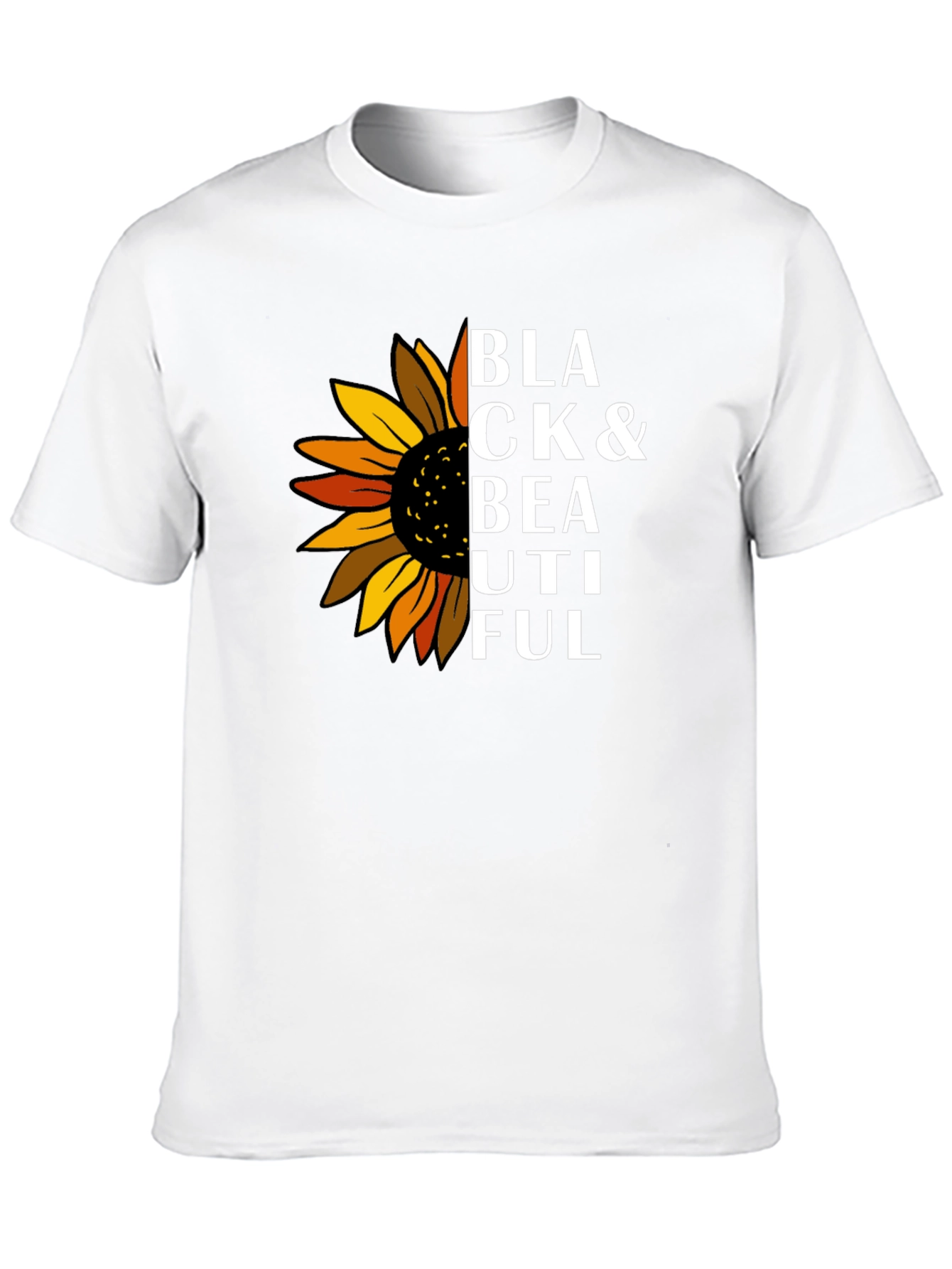 Black & Beautiful Sunflower Graphic T-Shirt