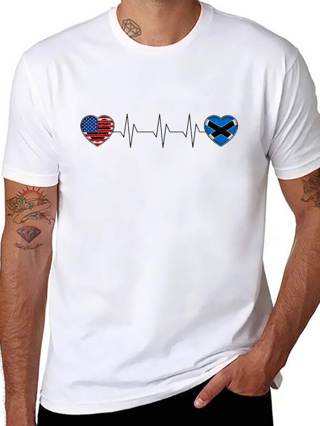 USA Scotland Heartbeat T-Shirt