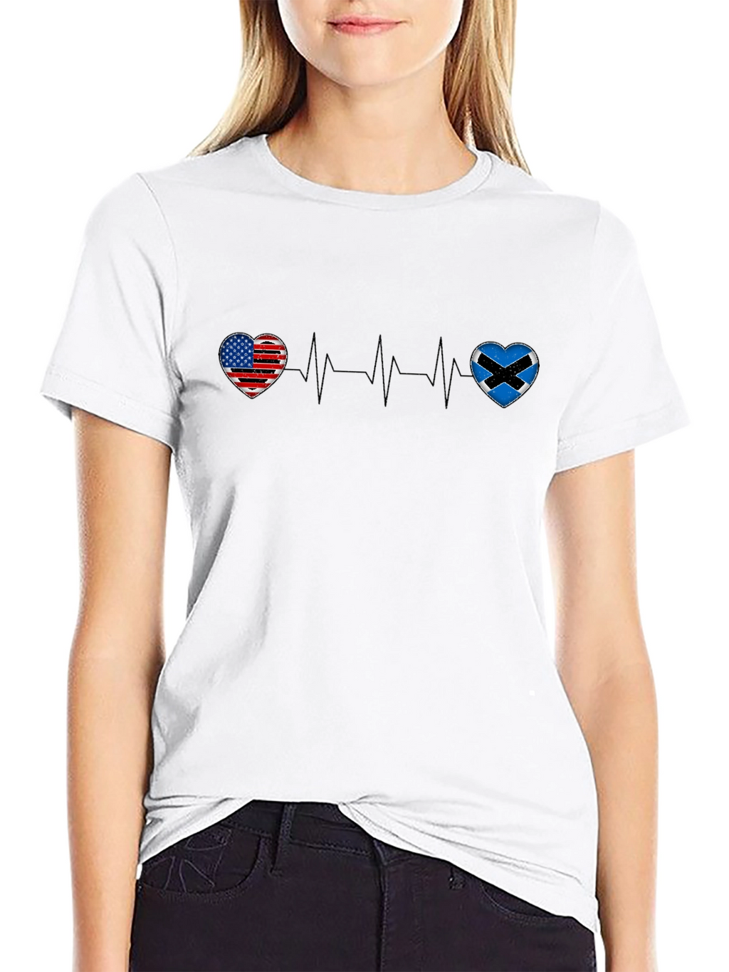 USA Scotland Heartbeat T-Shirt