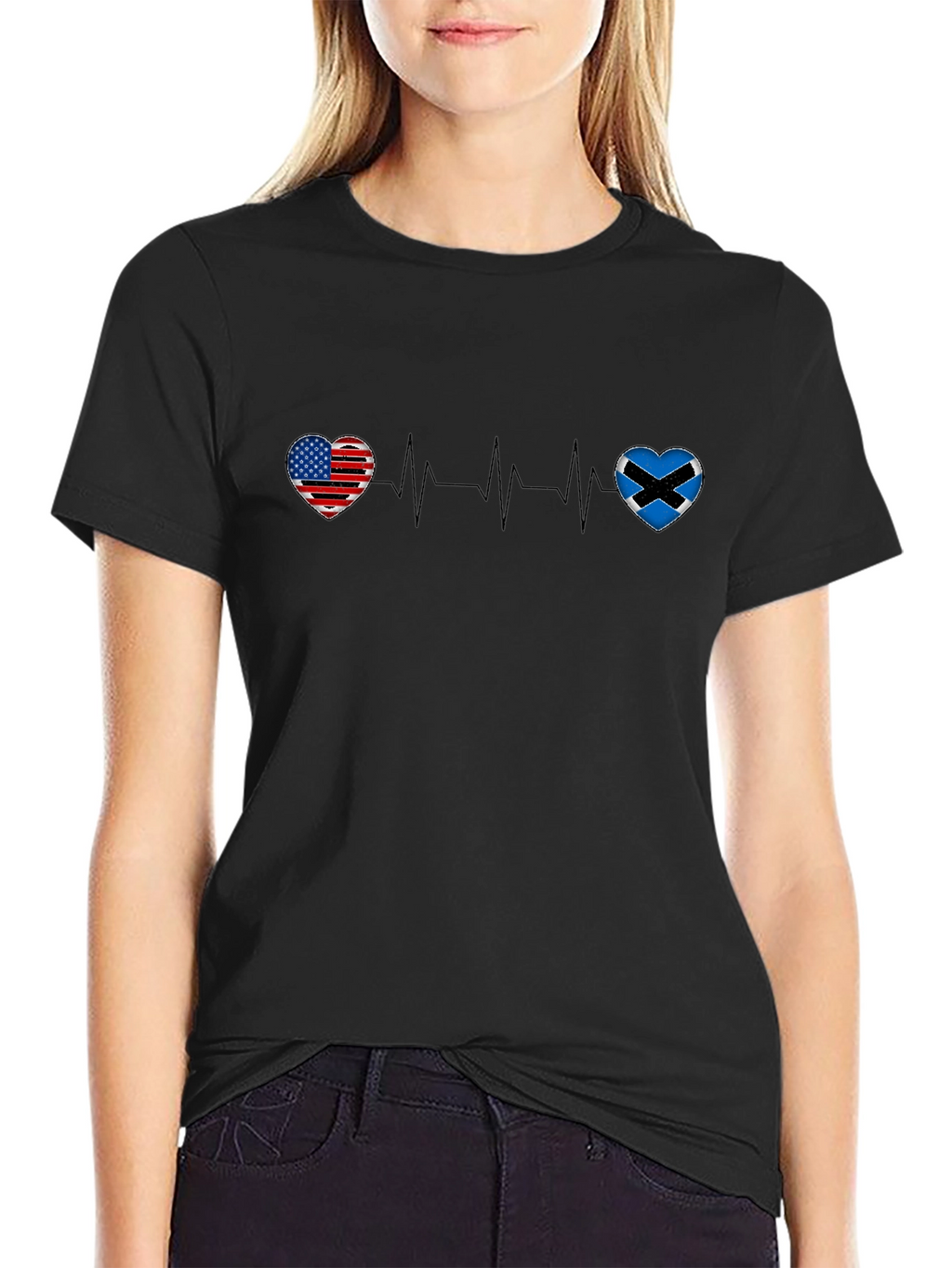 USA Scotland Heartbeat T-Shirt