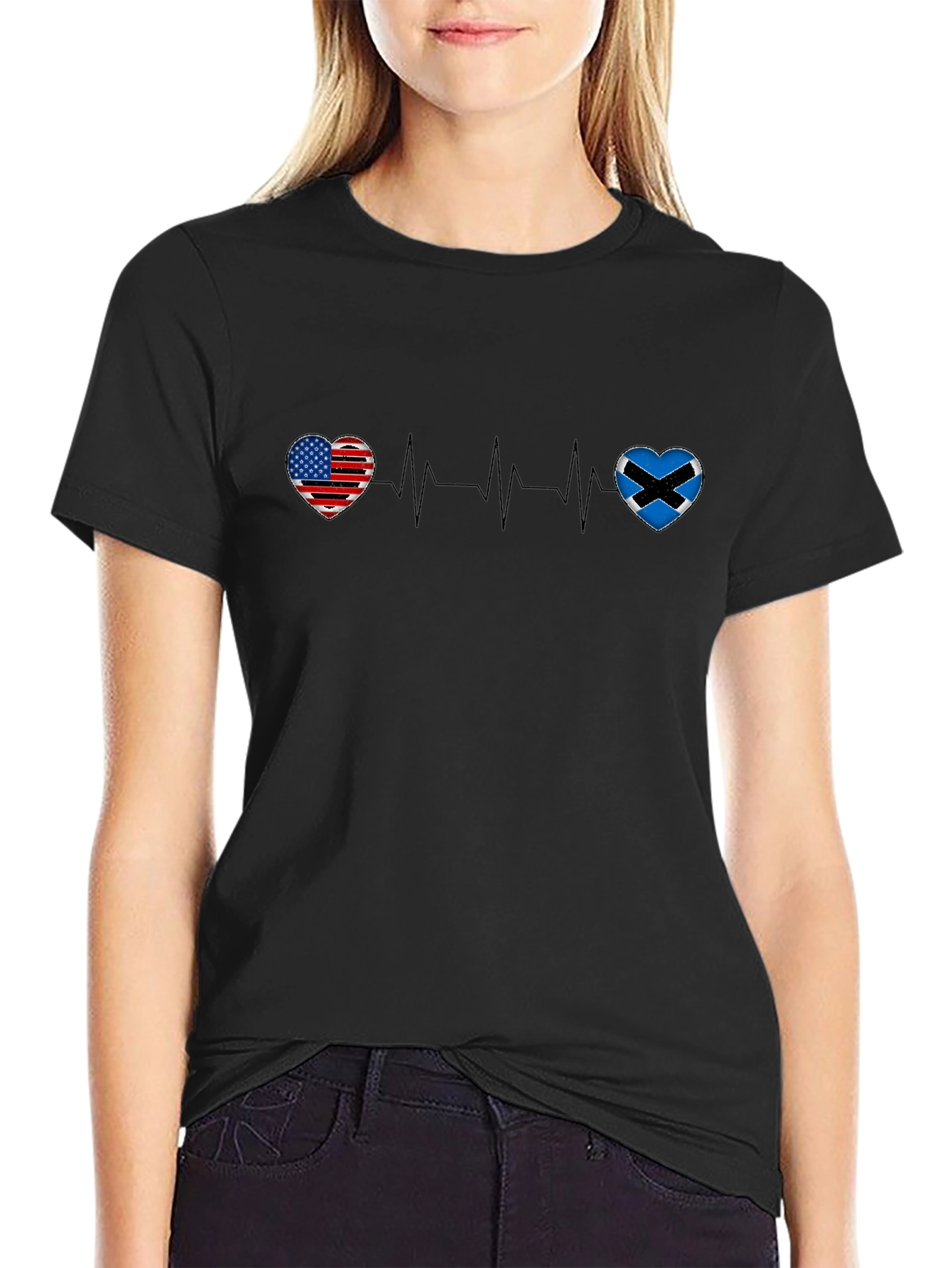 USA Scotland Heartbeat T-Shirt