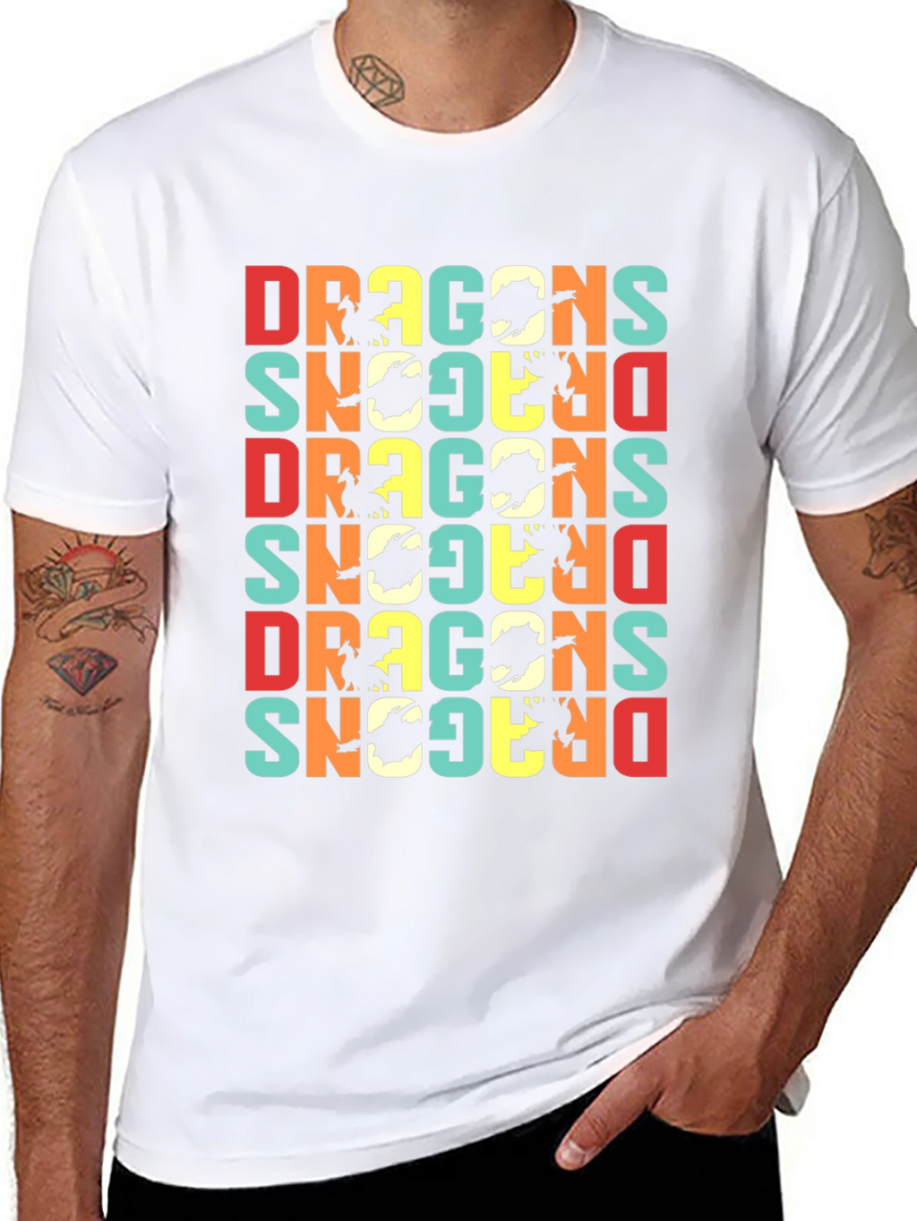 Retro Dragons Graphic T-Shirt - Unique & Stylish