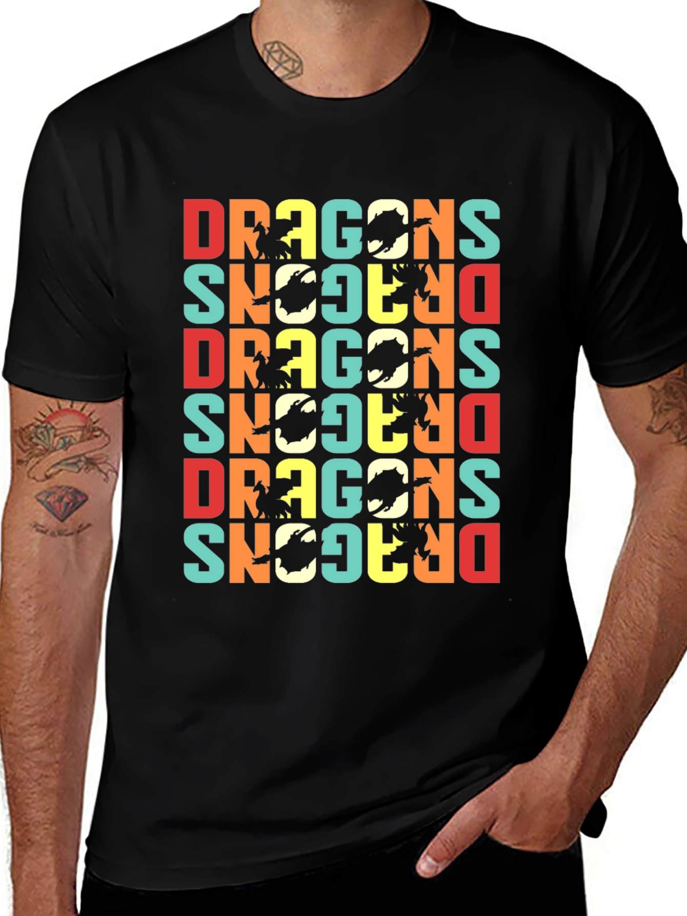 Retro Dragons Graphic T-Shirt - Unique & Stylish