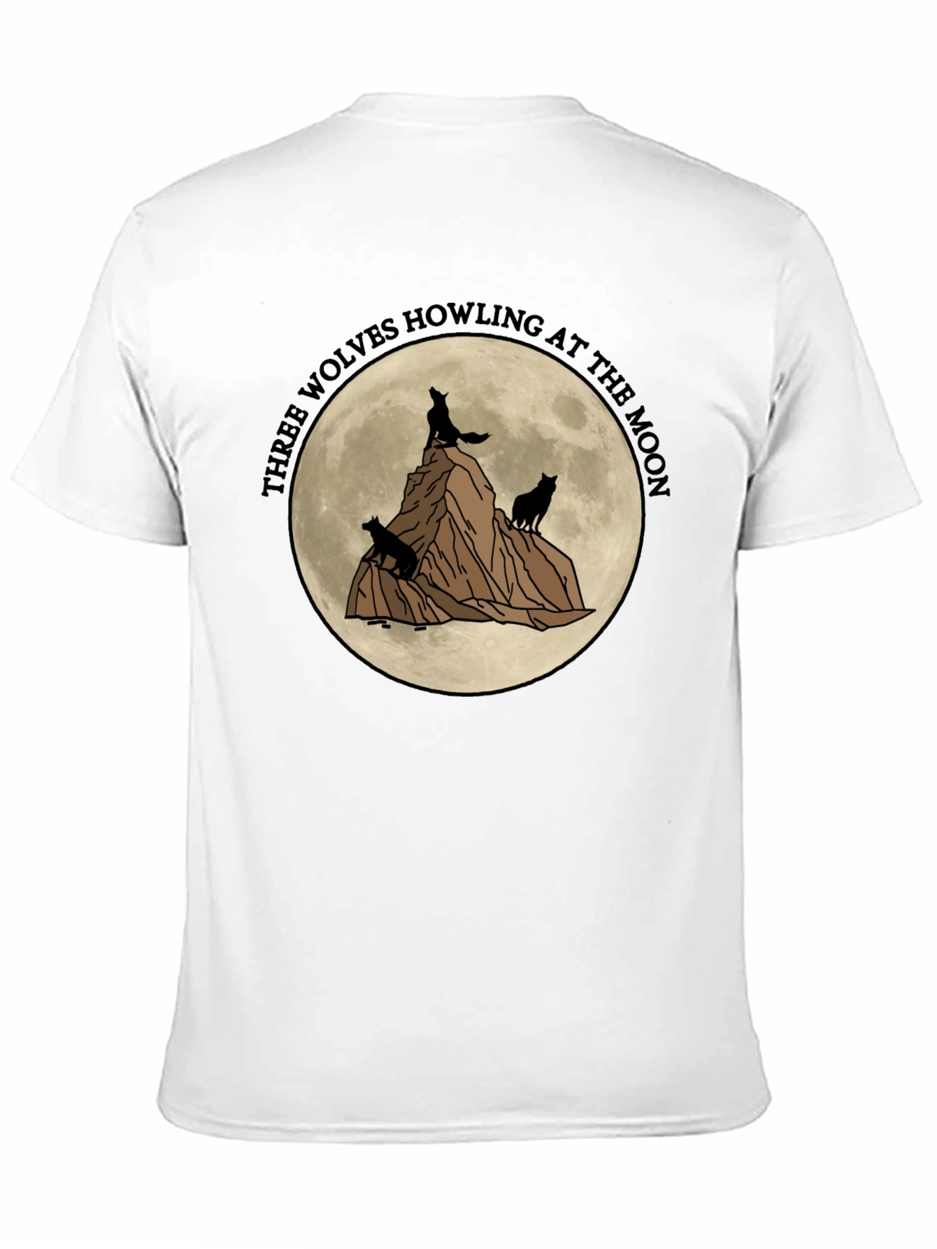 Three Wolves Howling at the Moon Graphic T-Shirt