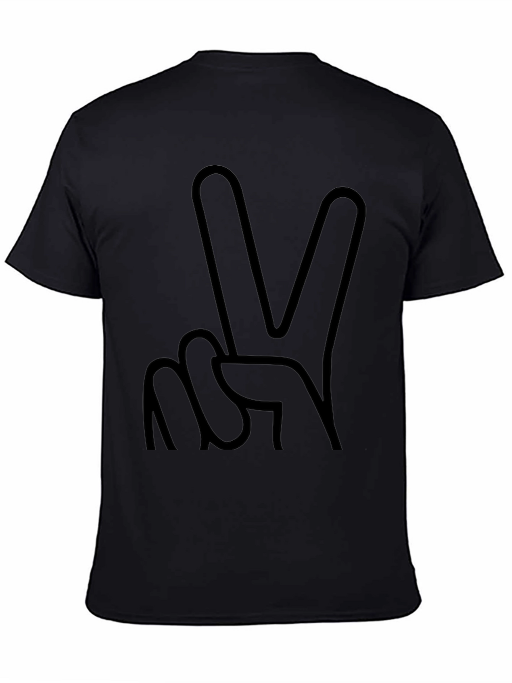 Peace Sign Graphic Black T-Shirt