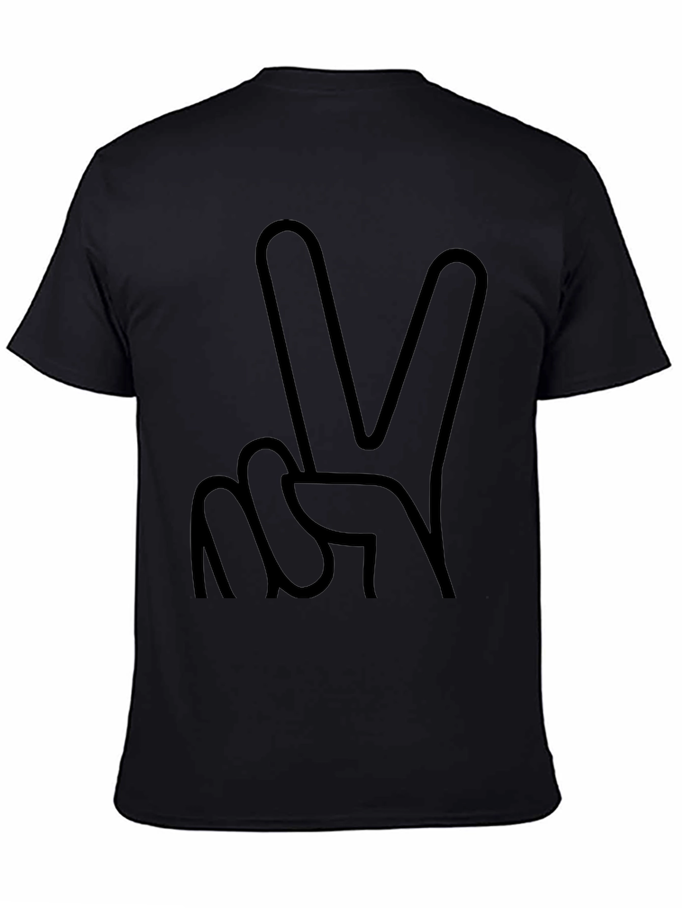 Peace Sign Graphic Black T-Shirt