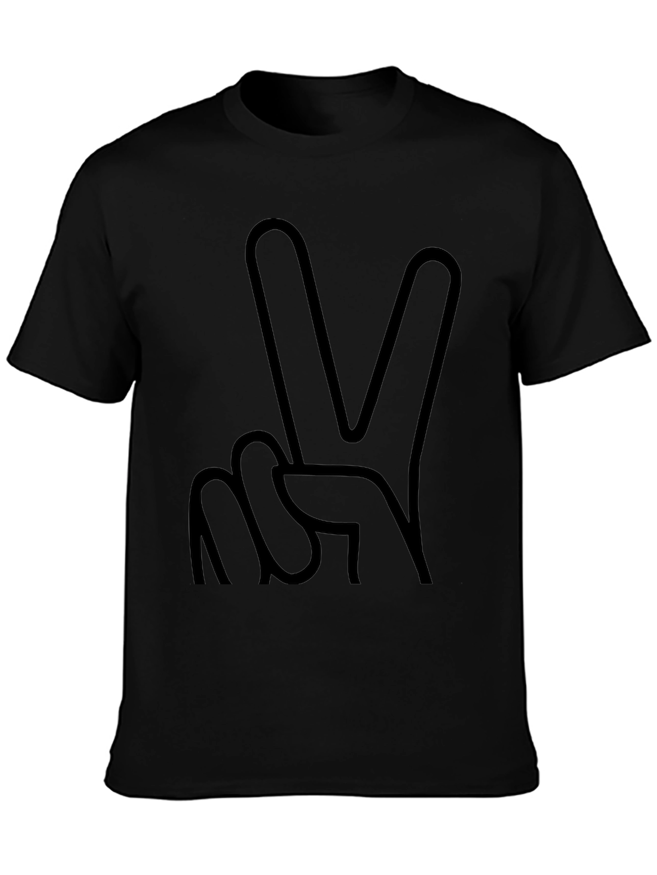 Peace Sign Graphic Black T-Shirt