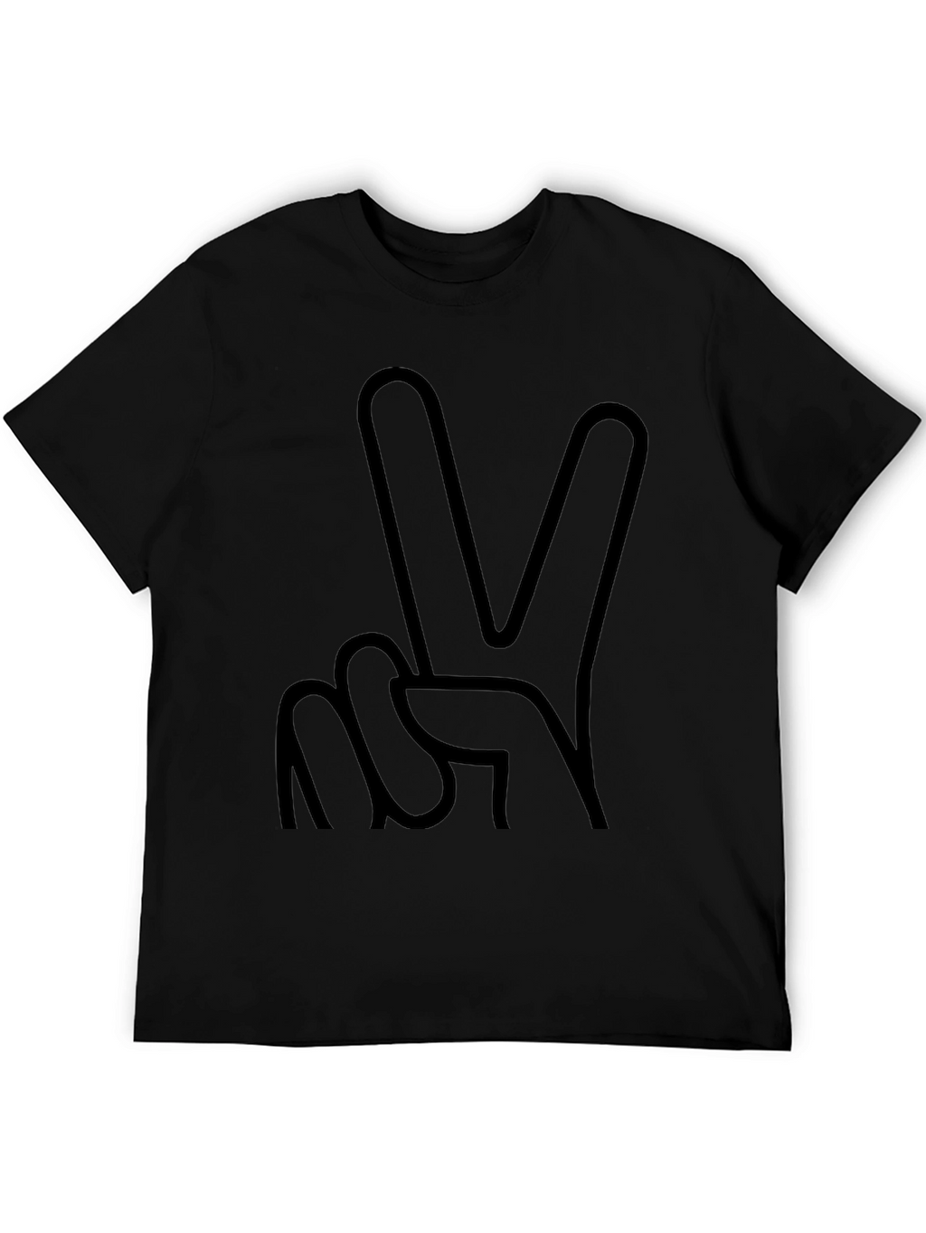 Peace Sign Graphic Black T-Shirt
