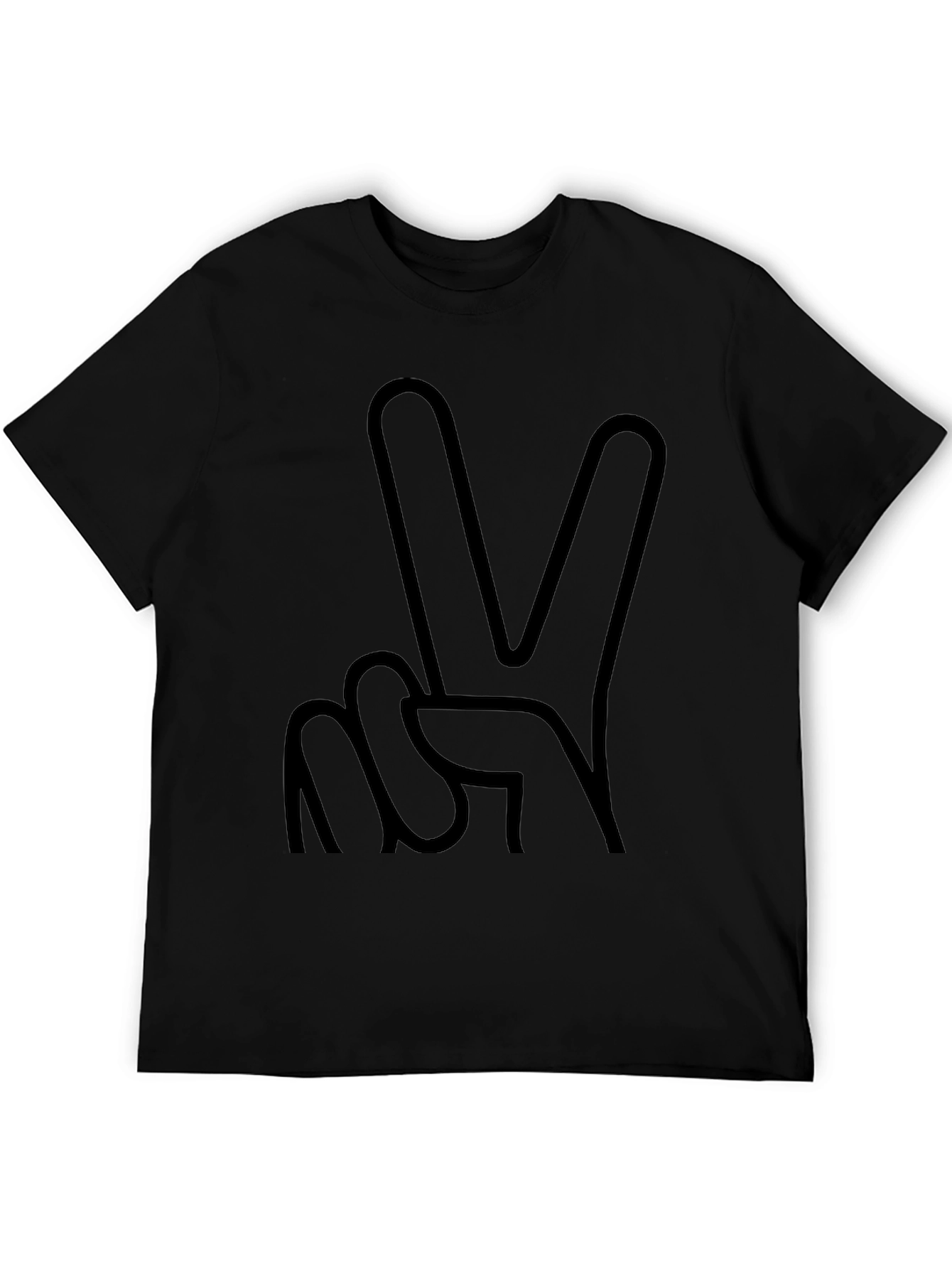 Peace Sign Graphic Black T-Shirt