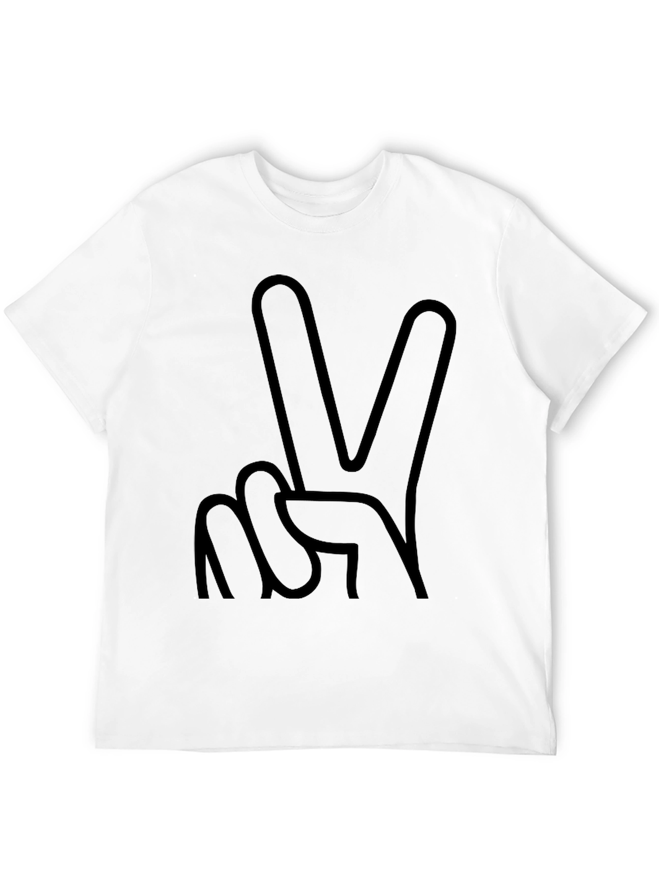 Peace Sign Graphic Black T-Shirt
