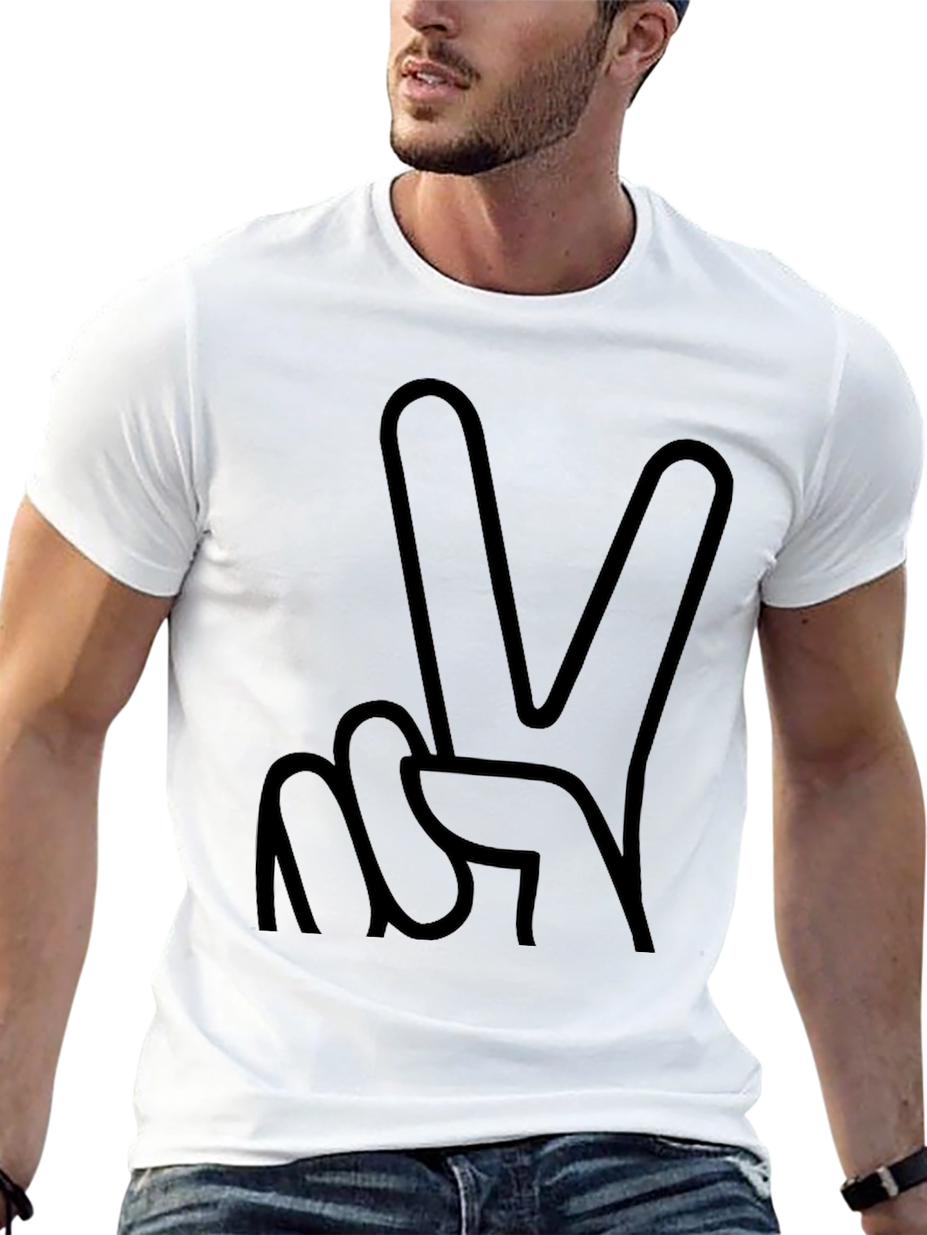 Peace Sign Graphic Black T-Shirt