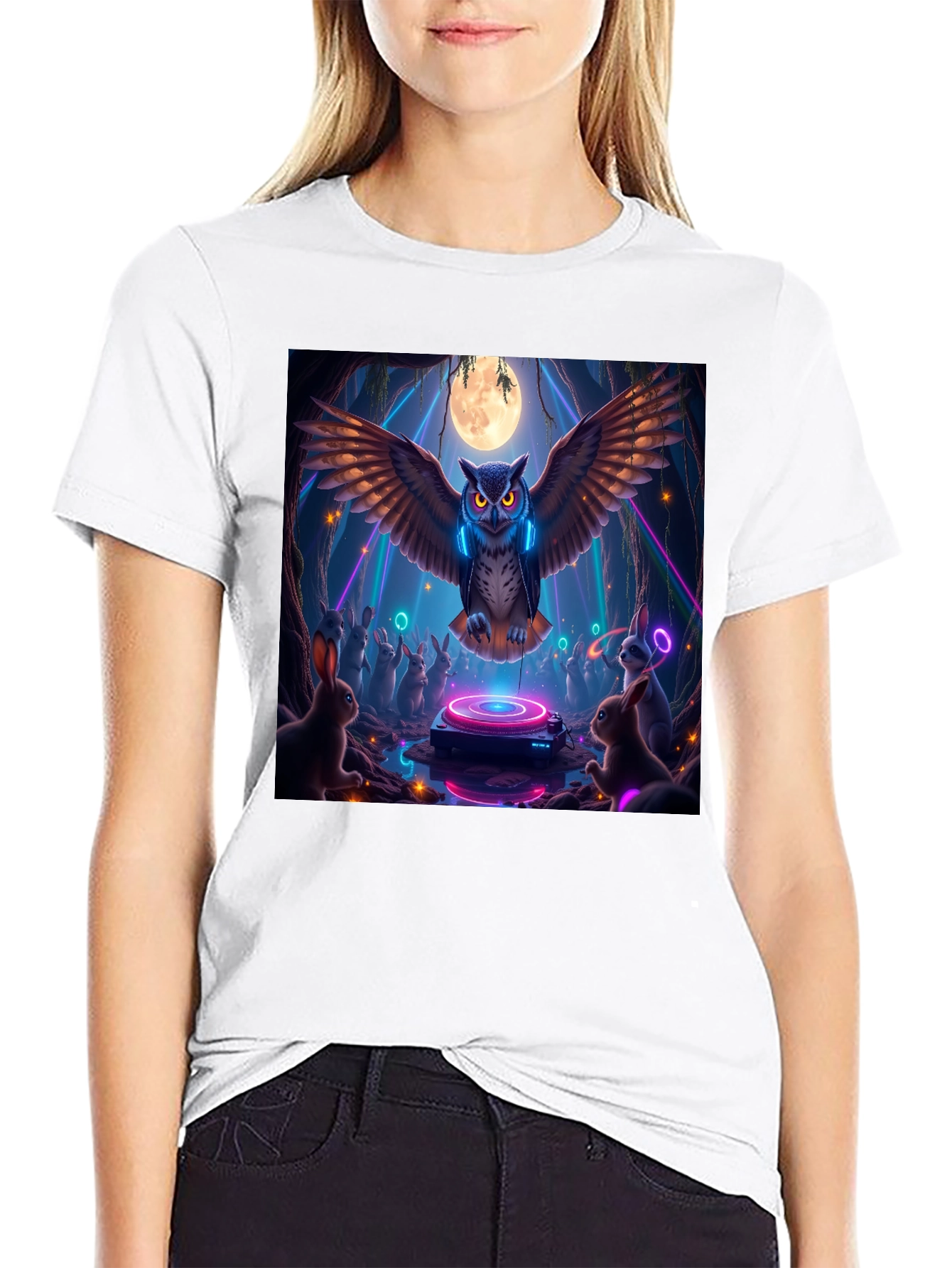 DJ Owl Graphic Tee - Rave Party Animals