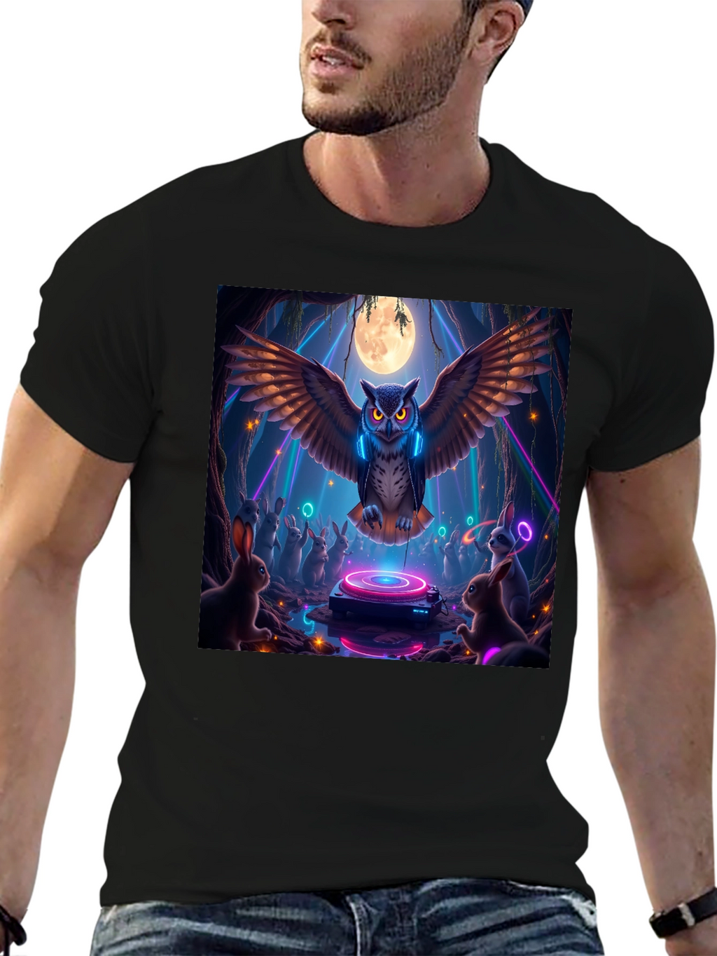 DJ Owl Graphic Tee - Rave Party Animals
