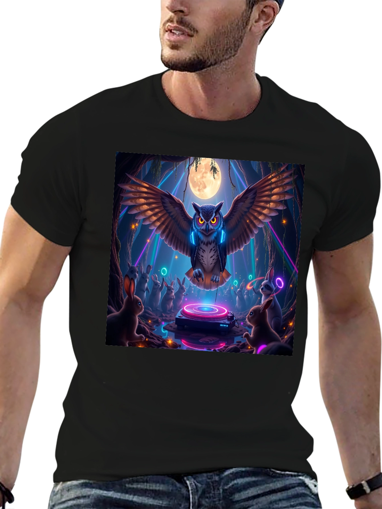 DJ Owl Graphic Tee - Rave Party Animals