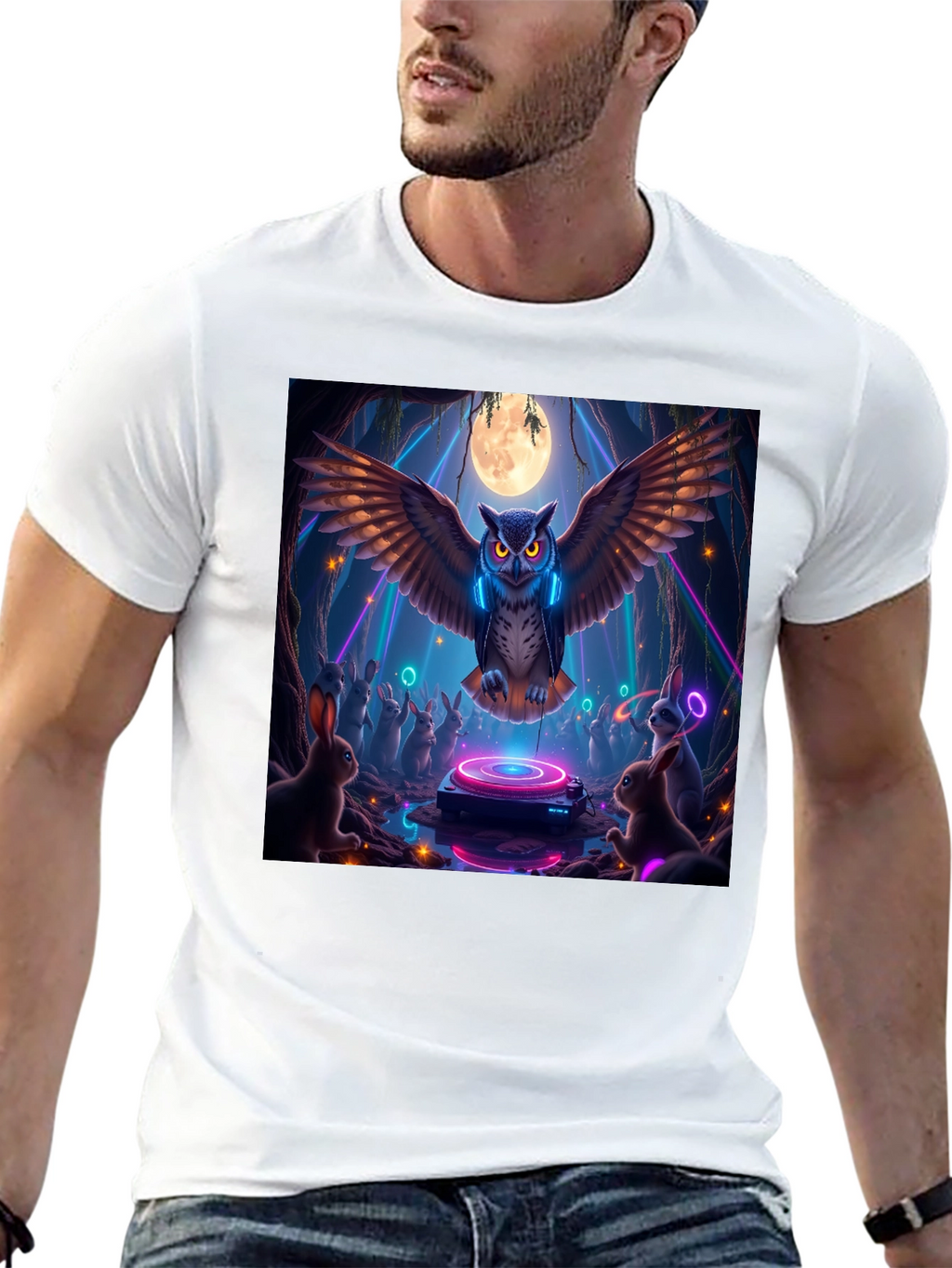 DJ Owl Graphic Tee - Rave Party Animals
