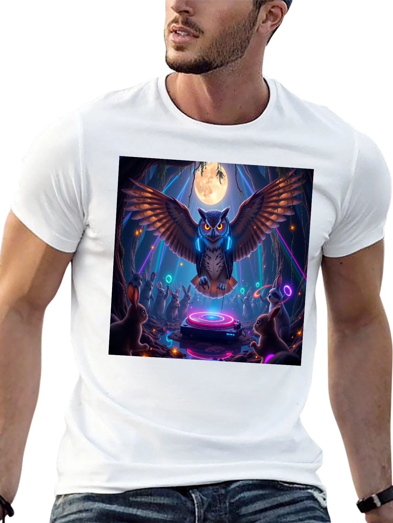 DJ Owl Graphic Tee - Rave Party Animals