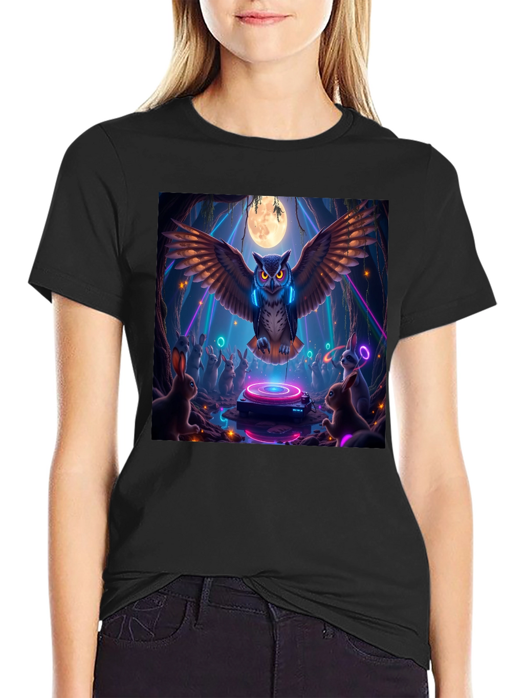 DJ Owl Graphic Tee - Rave Party Animals