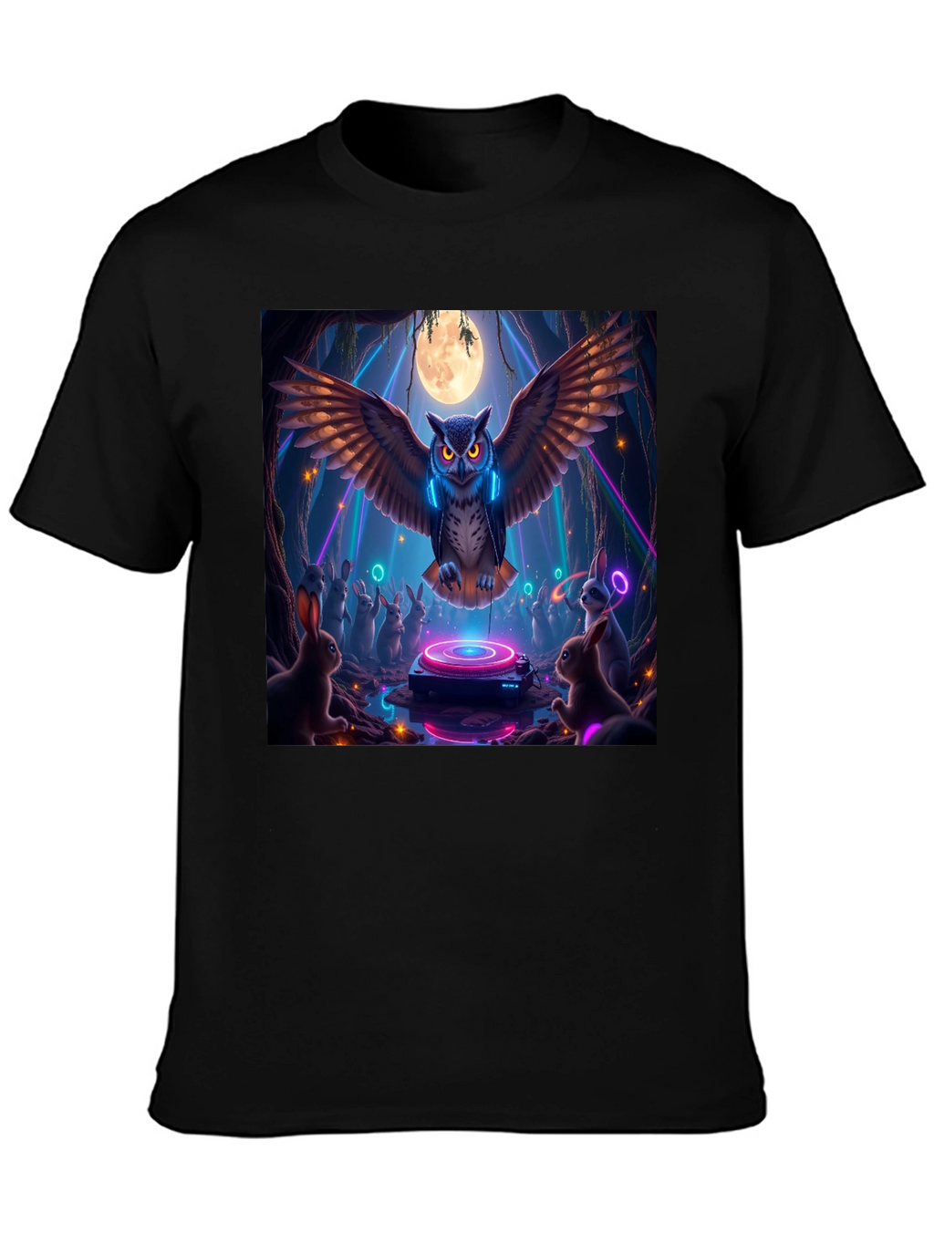 DJ Owl Graphic Tee - Rave Party Animals