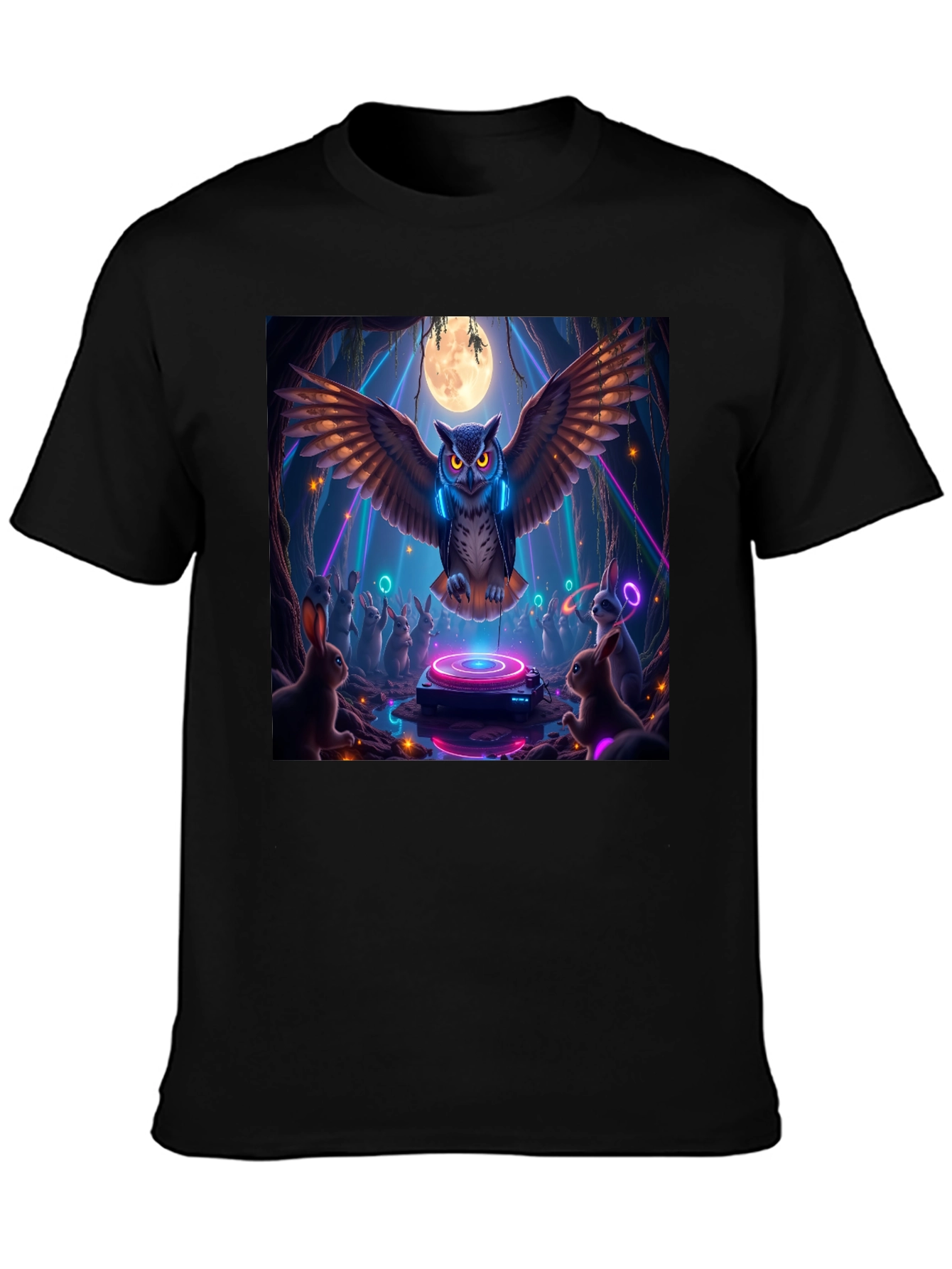 DJ Owl Graphic Tee - Rave Party Animals