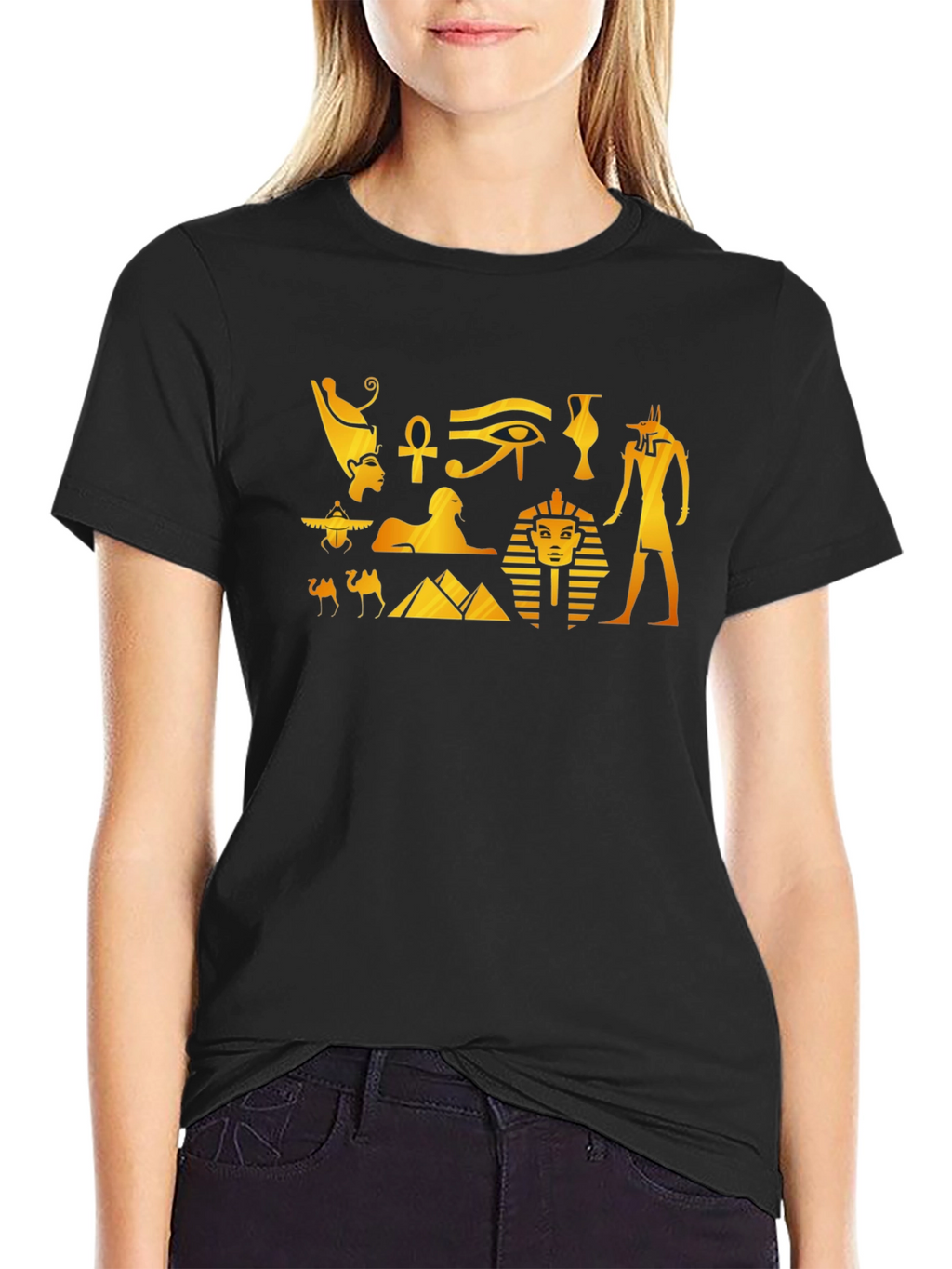 Egyptian Pharaoh Graphic T-Shirt - Black