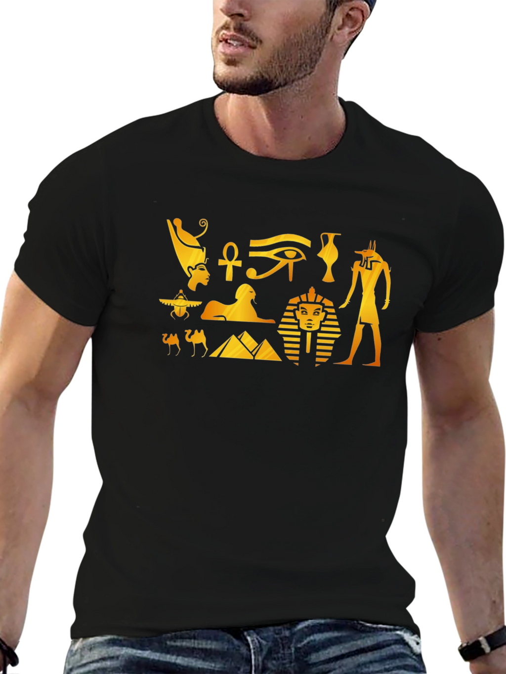 Egyptian Pharaoh Graphic T-Shirt - Black