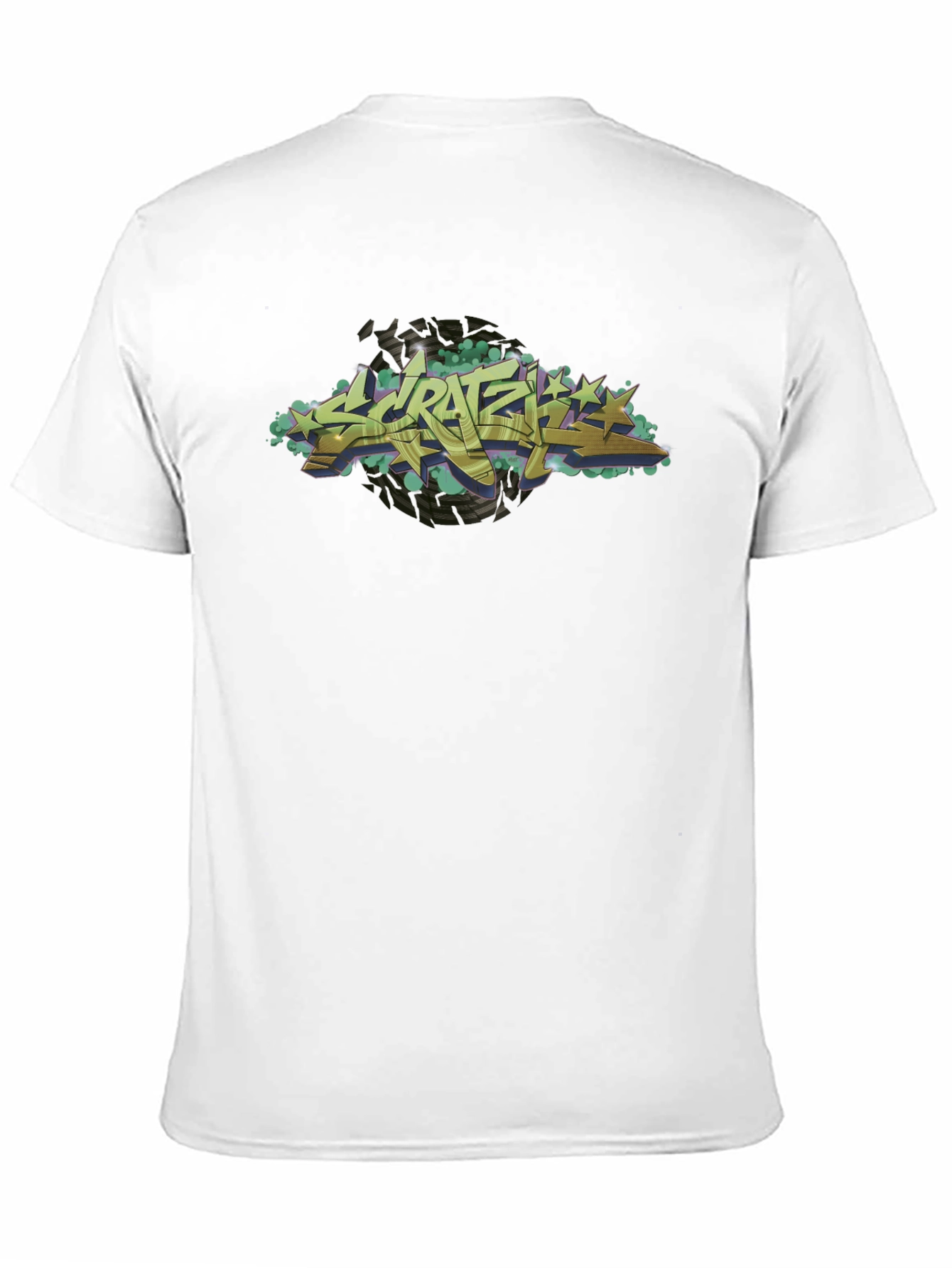 Urban Graffiti Style Black Graphic T-Shirt