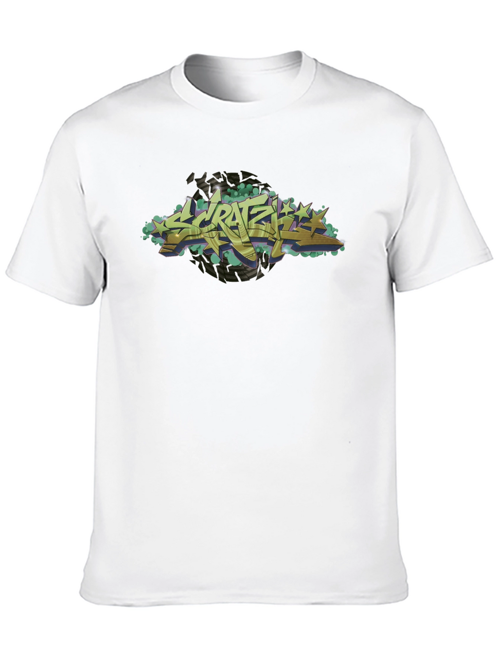 Urban Graffiti Style Black Graphic T-Shirt