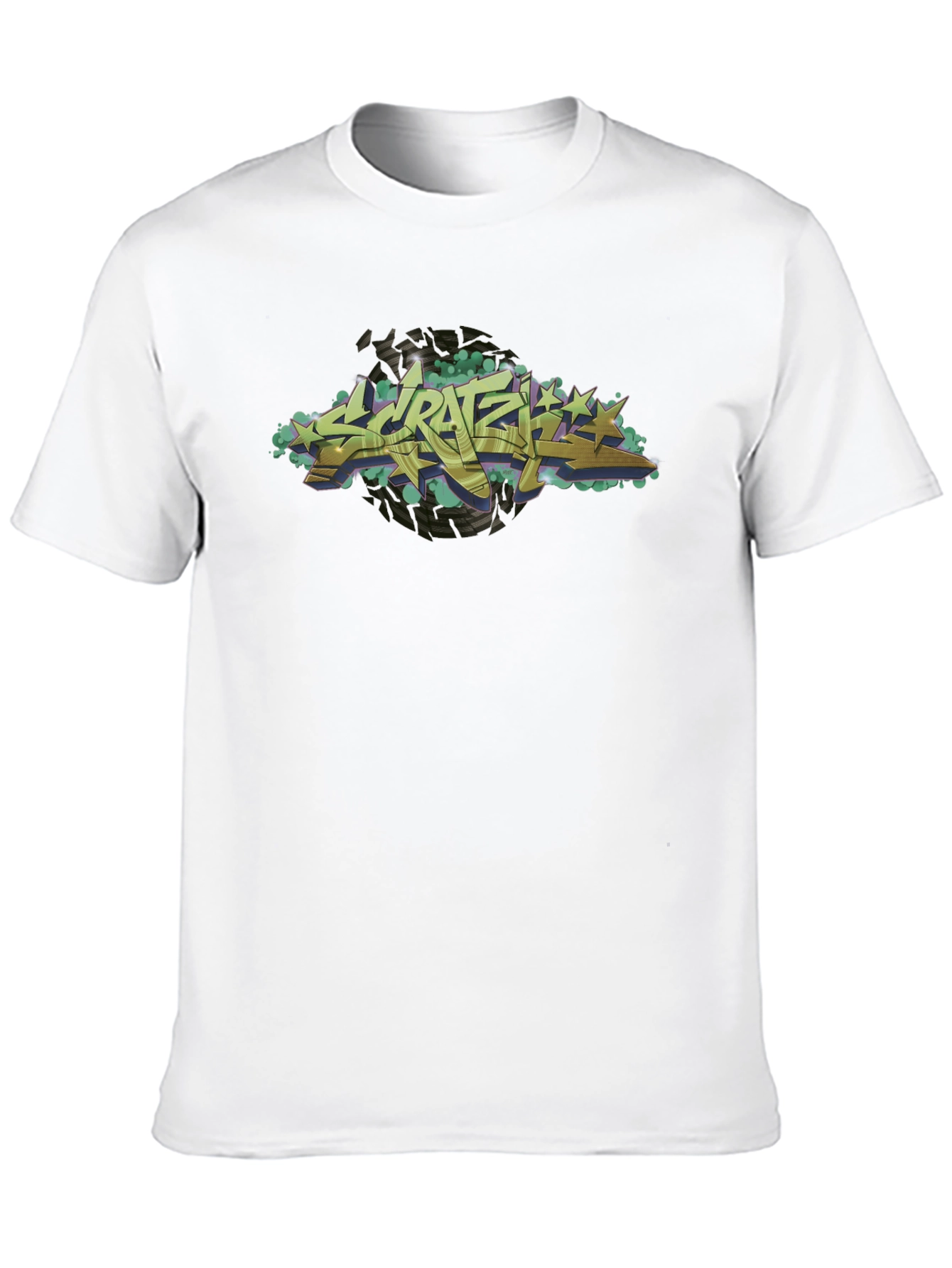 Urban Graffiti Style Black Graphic T-Shirt