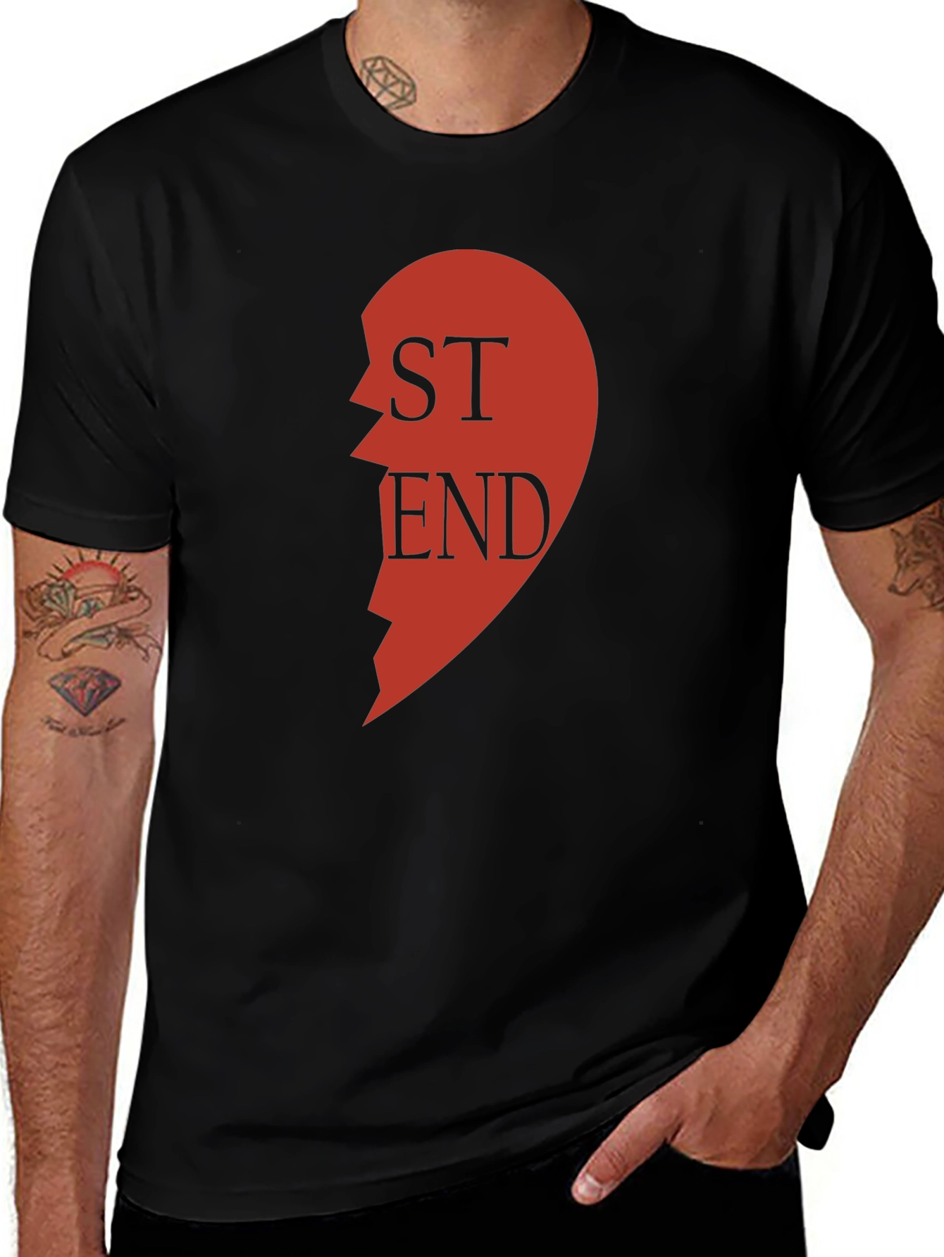Best Friend Matching Heart T-Shirt - Left Side
