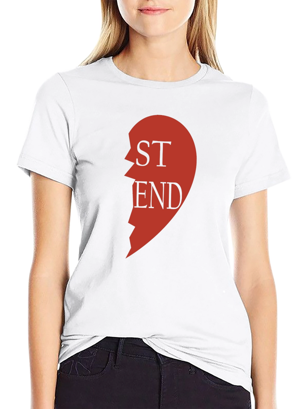 Best Friend Matching Heart T-Shirt - Left Side