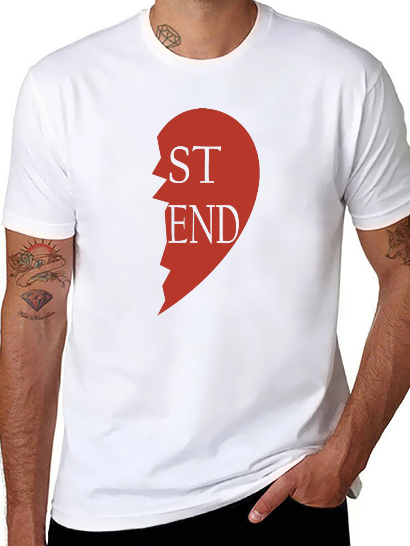 Best Friend Matching Heart T-Shirt - Left Side